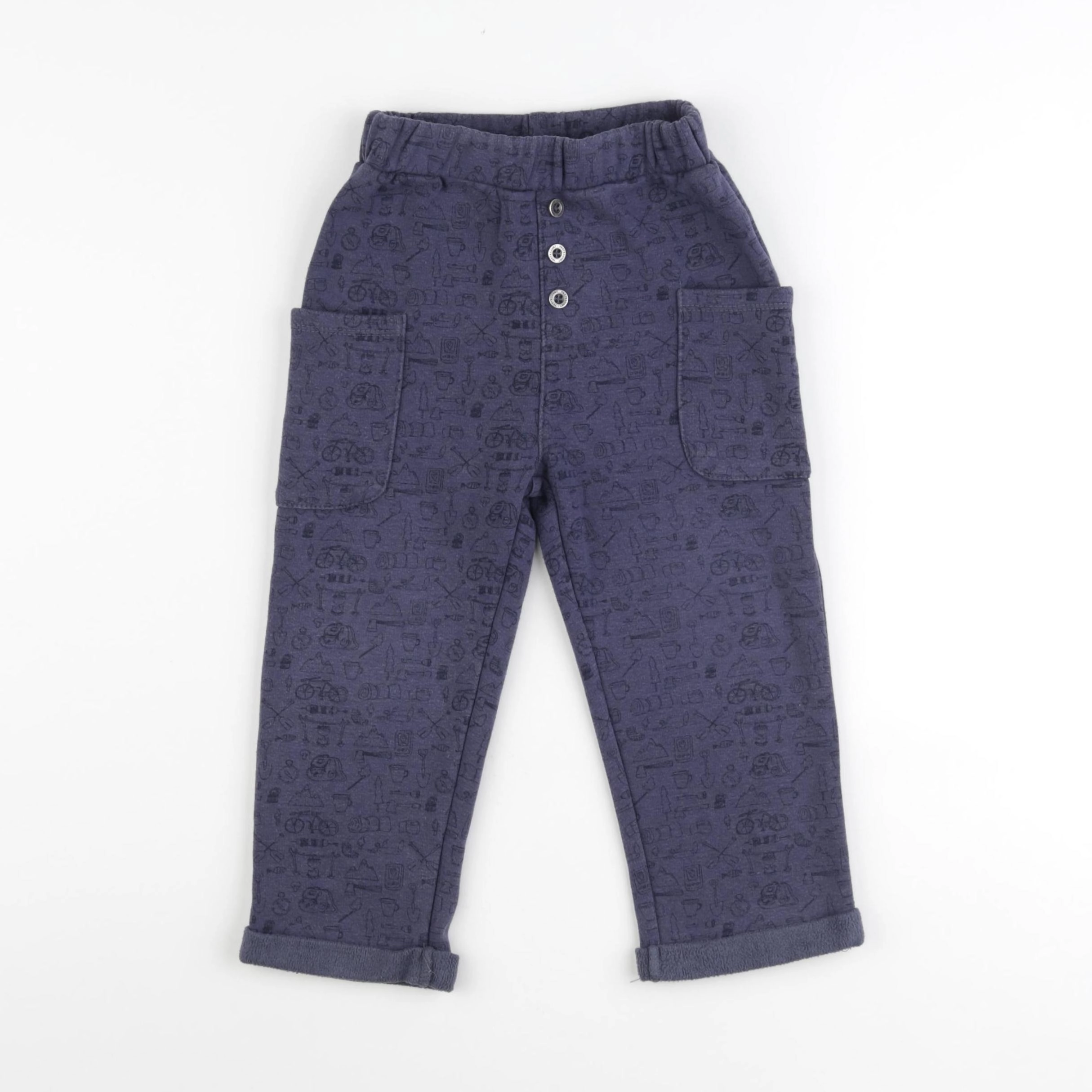 Vertbaudet - jogging doublé bleu - 3 ans