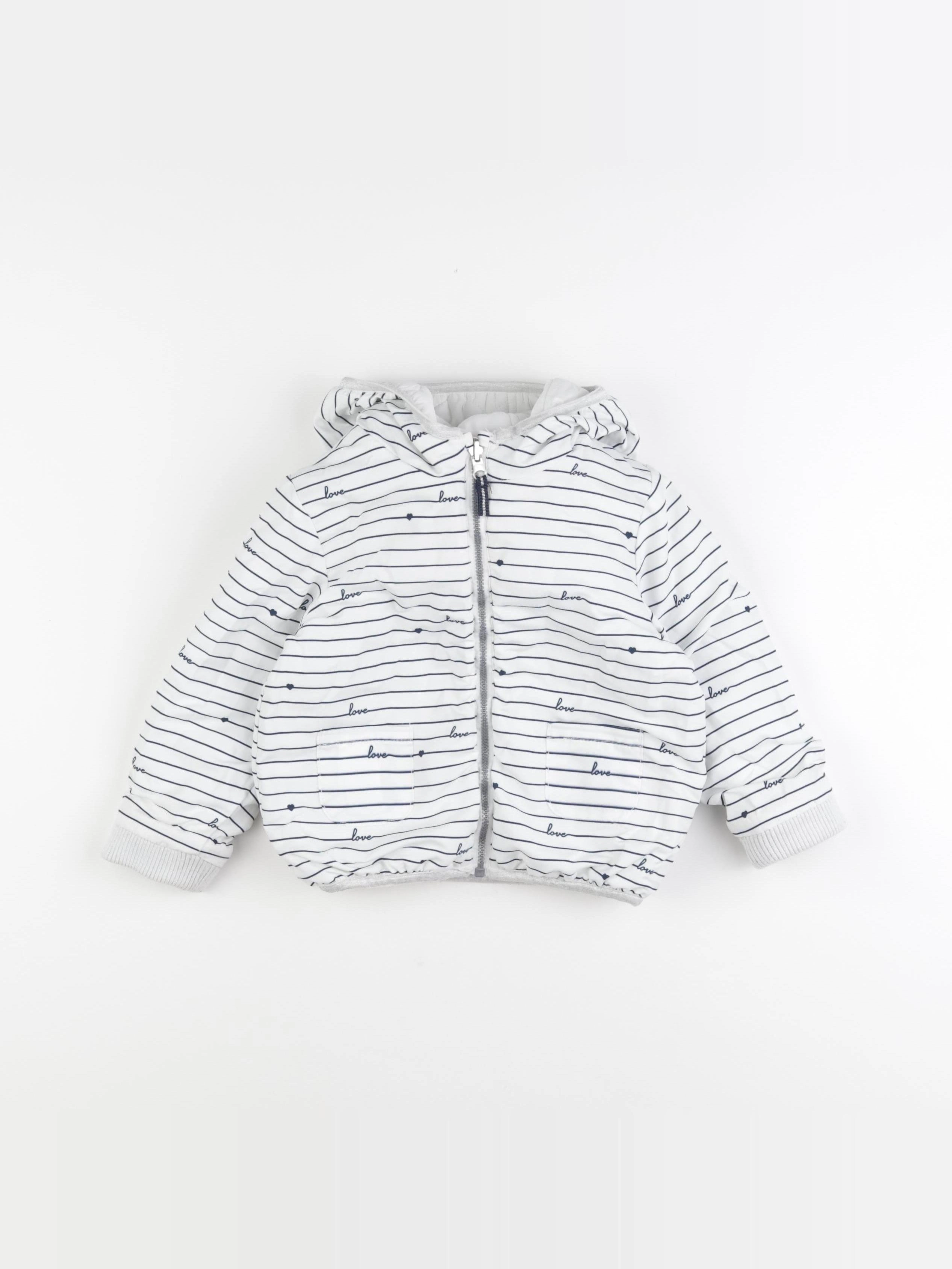 Tape à l'oeil - doudoune réversible blanc, bleu - 24 mois