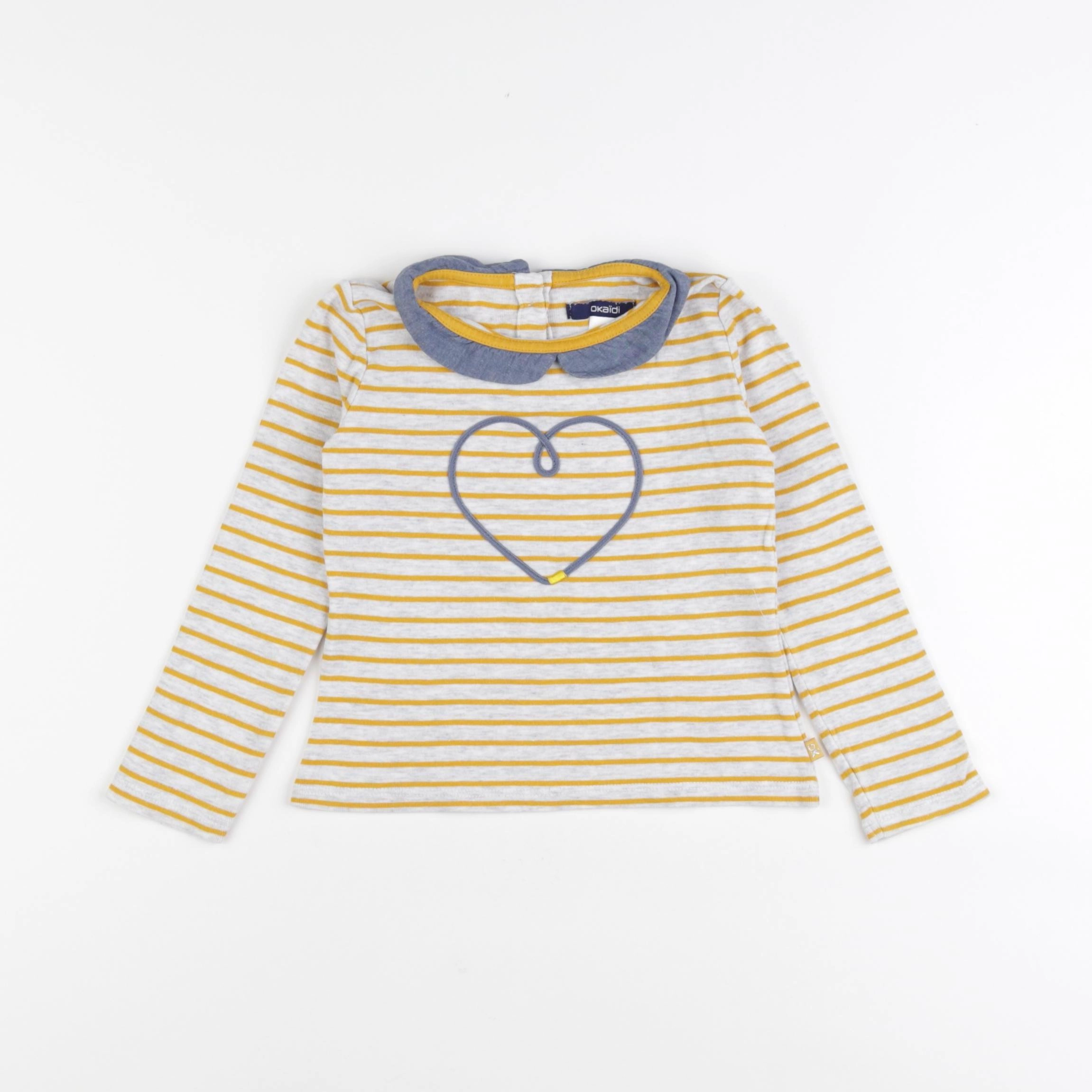 Okaidi - tee-shirt gris, jaune - 3 ans