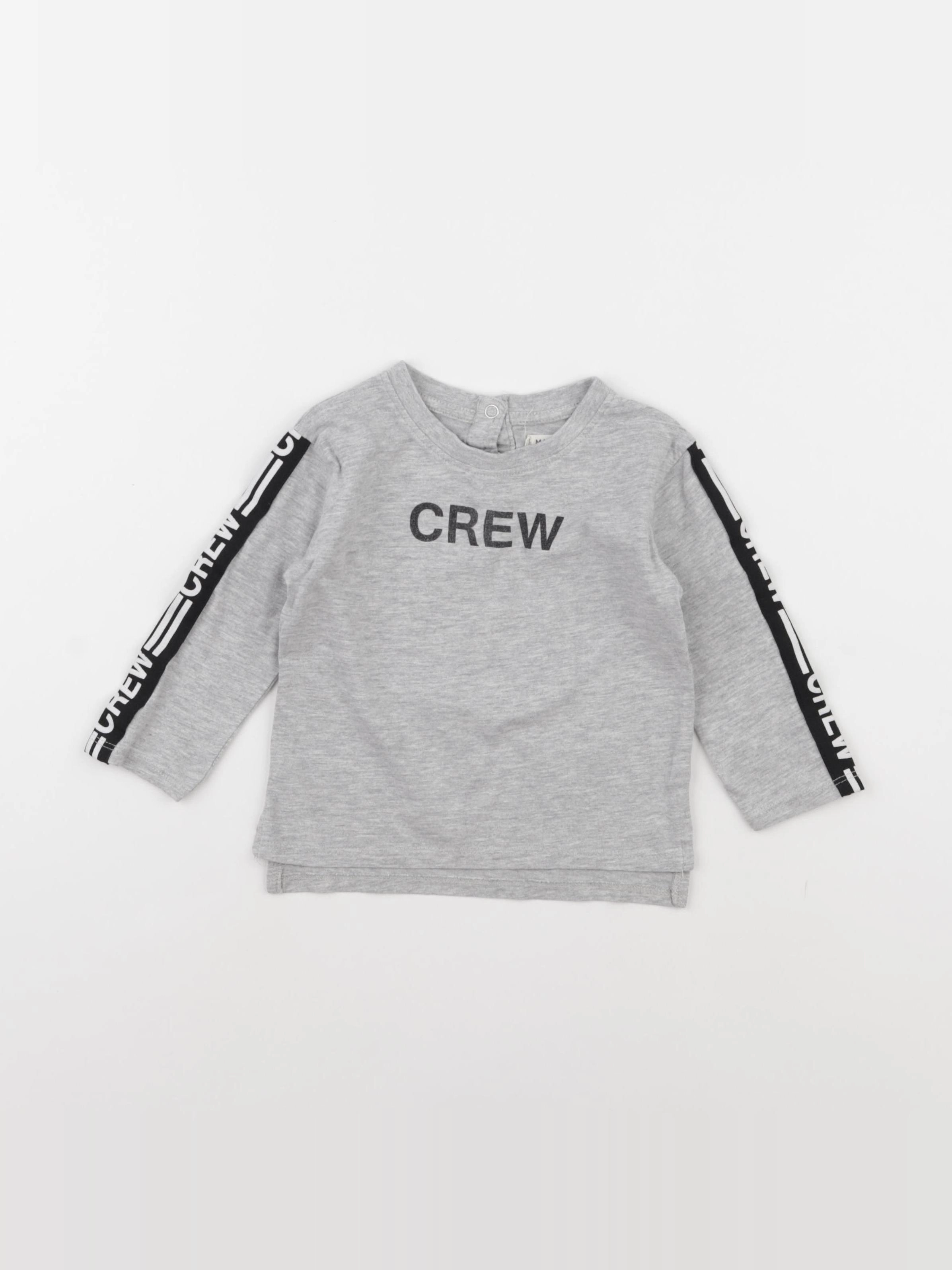 Mango - tee-shirt gris - 9/12 mois