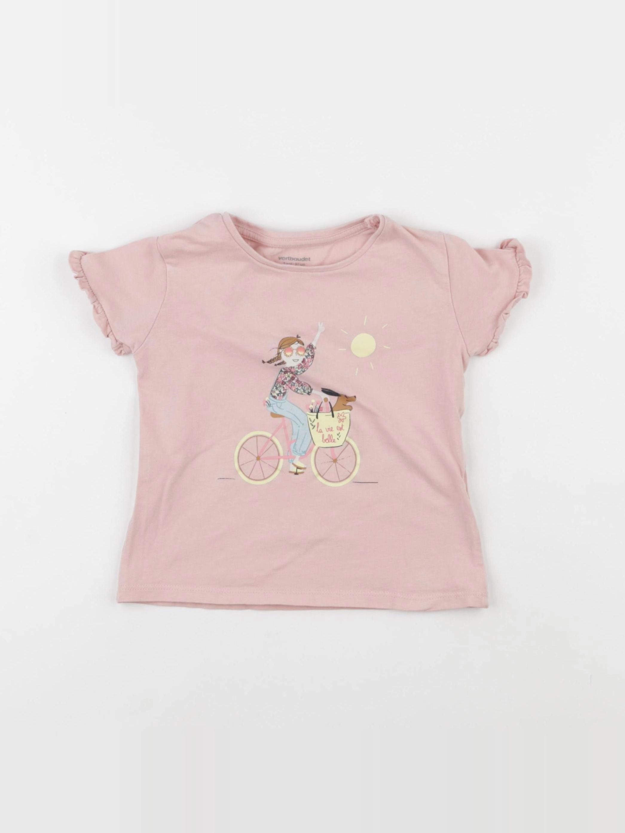Vertbaudet - tee-shirt rose - 3 ans