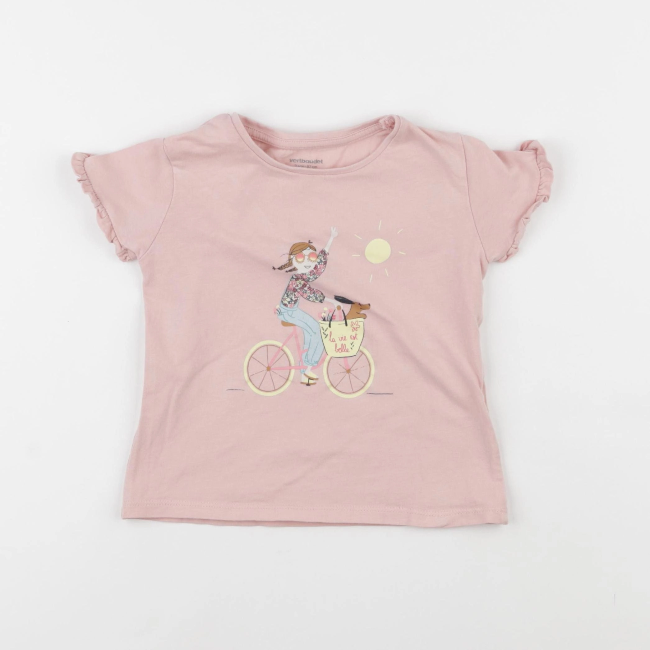 Vertbaudet - tee-shirt rose - 3 ans
