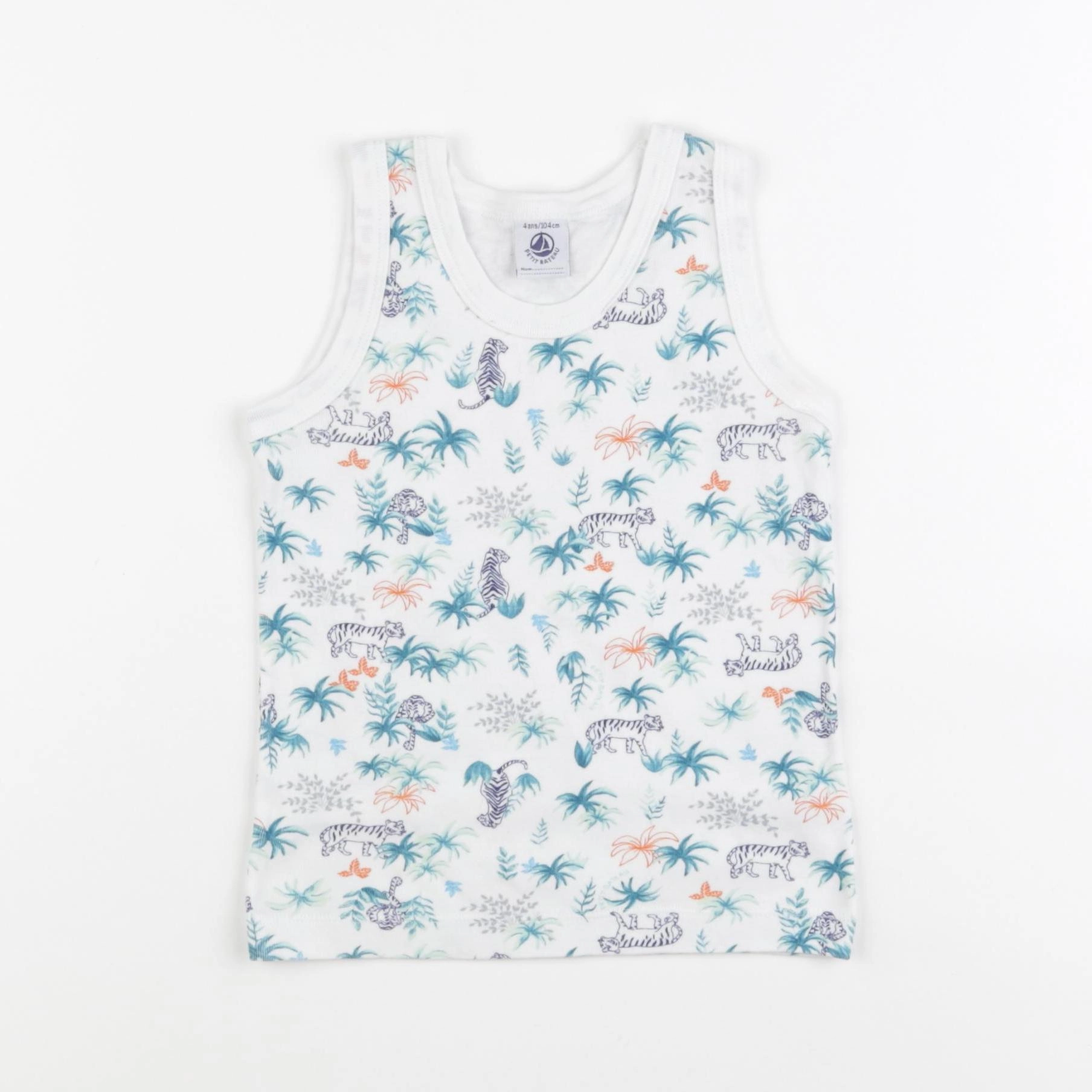 Petit Bateau - maillot de corps bleu - 4 ans