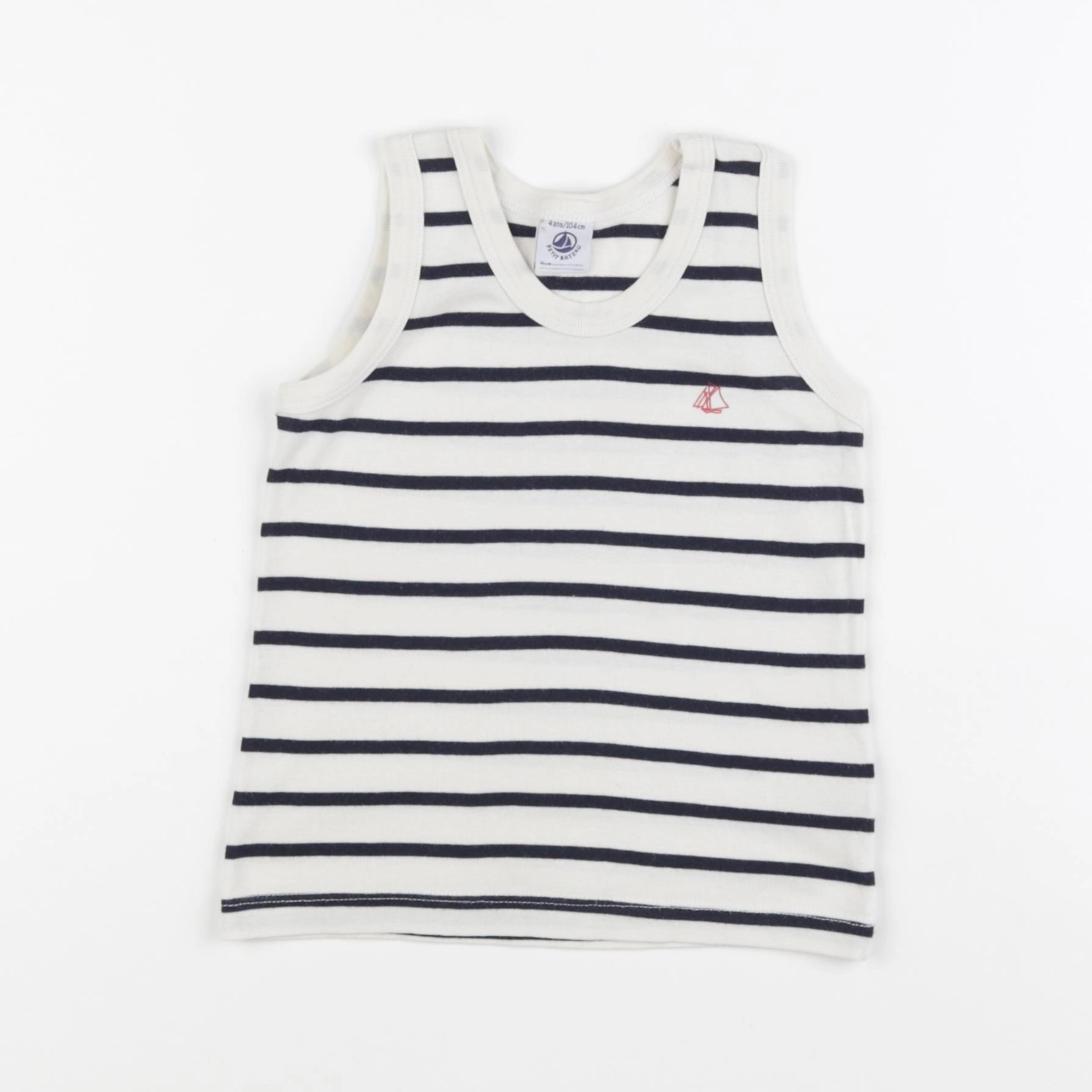 Petit Bateau - maillot de corps bleu - 4 ans