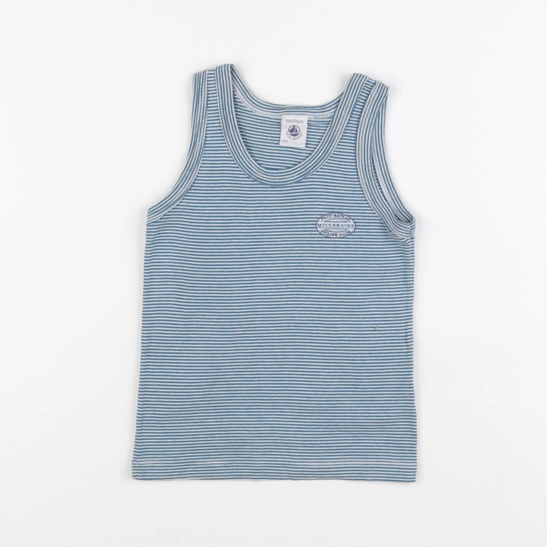 Petit Bateau - maillot de corps bleu - 4 ans