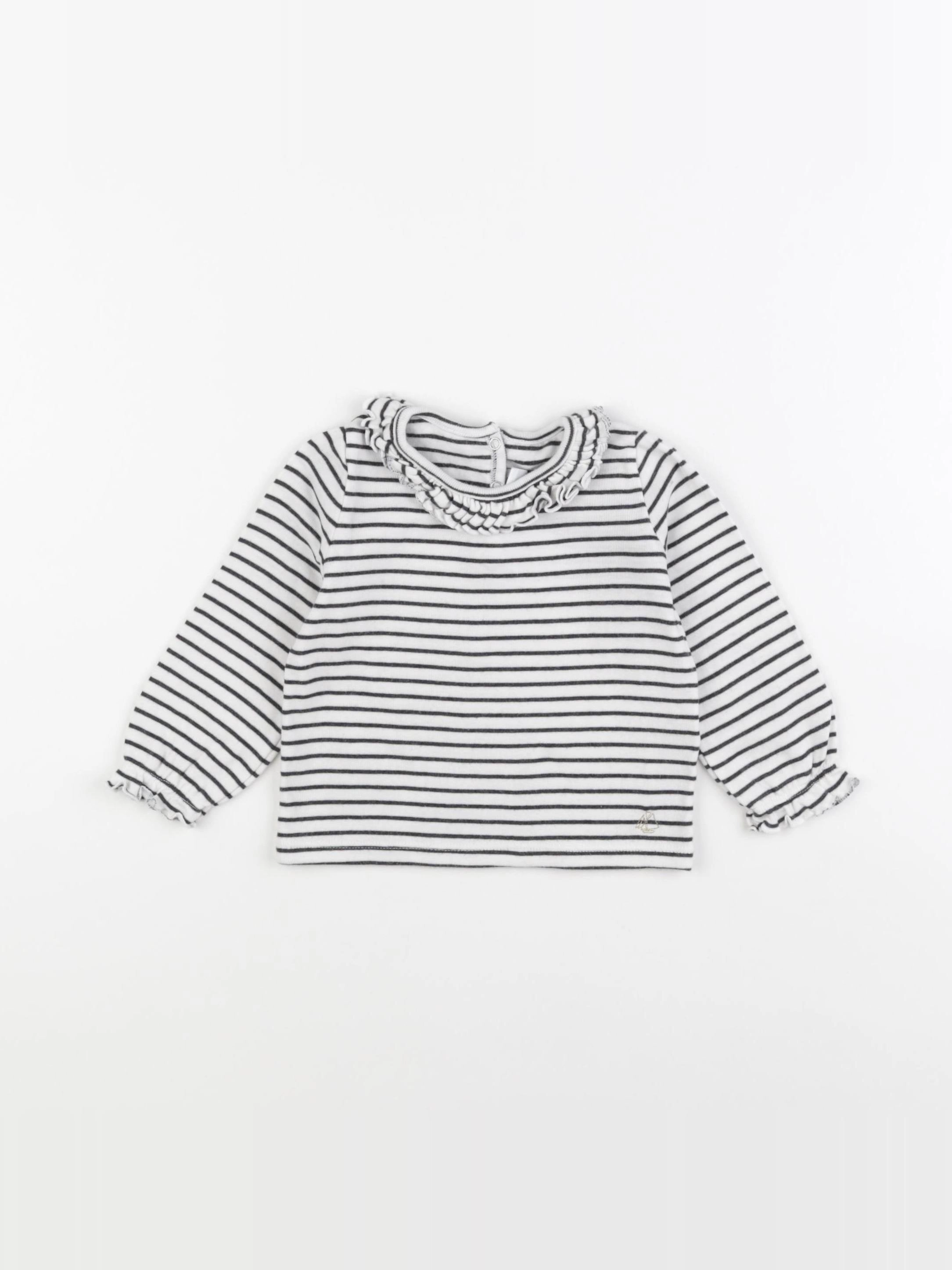 Petit Bateau - tee-shirt bleu - 12 mois