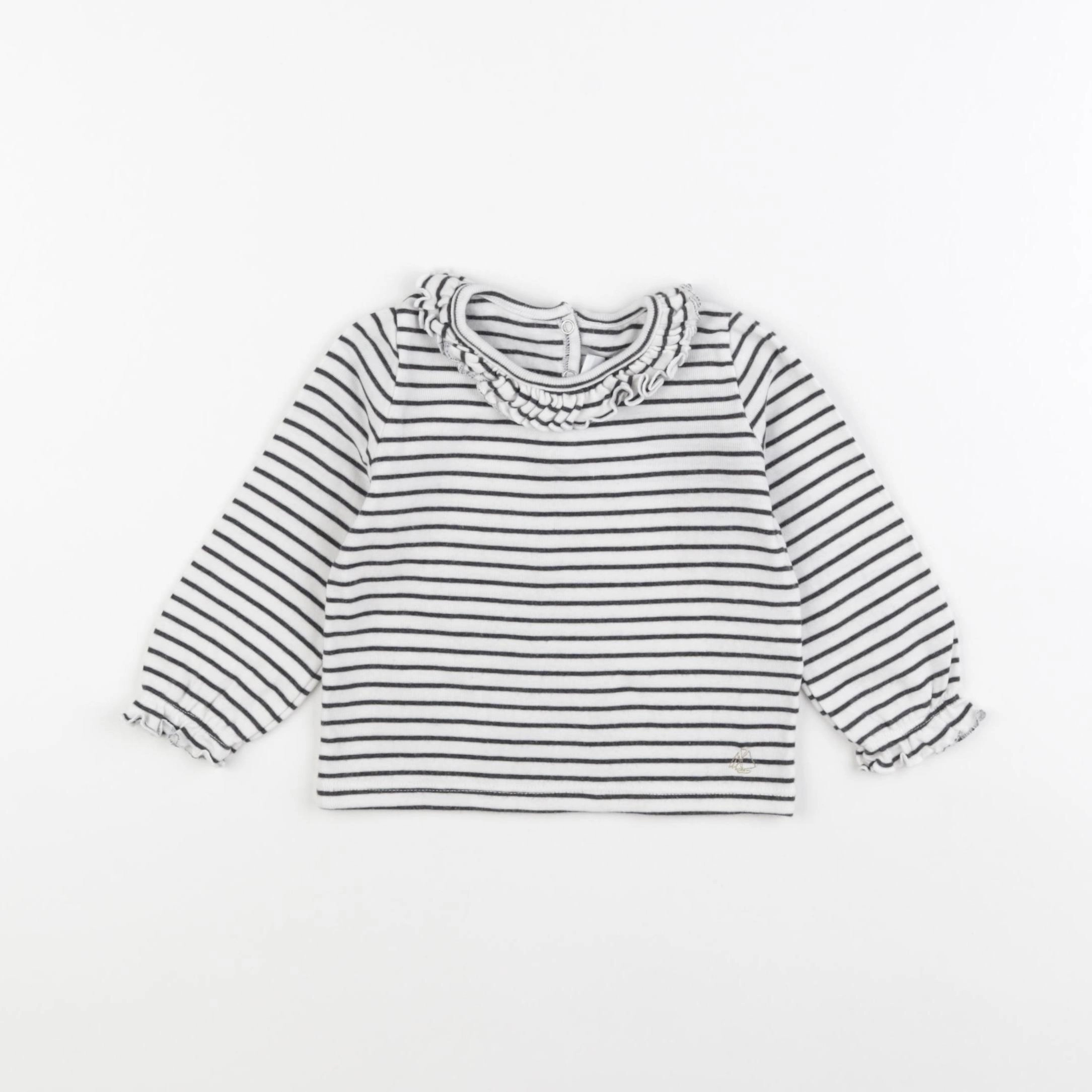 Petit Bateau - tee-shirt bleu - 12 mois