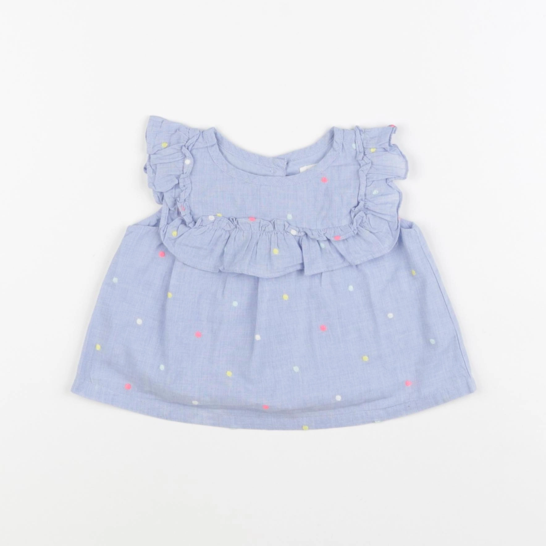 GAP - blouse bleu - 3/6 mois