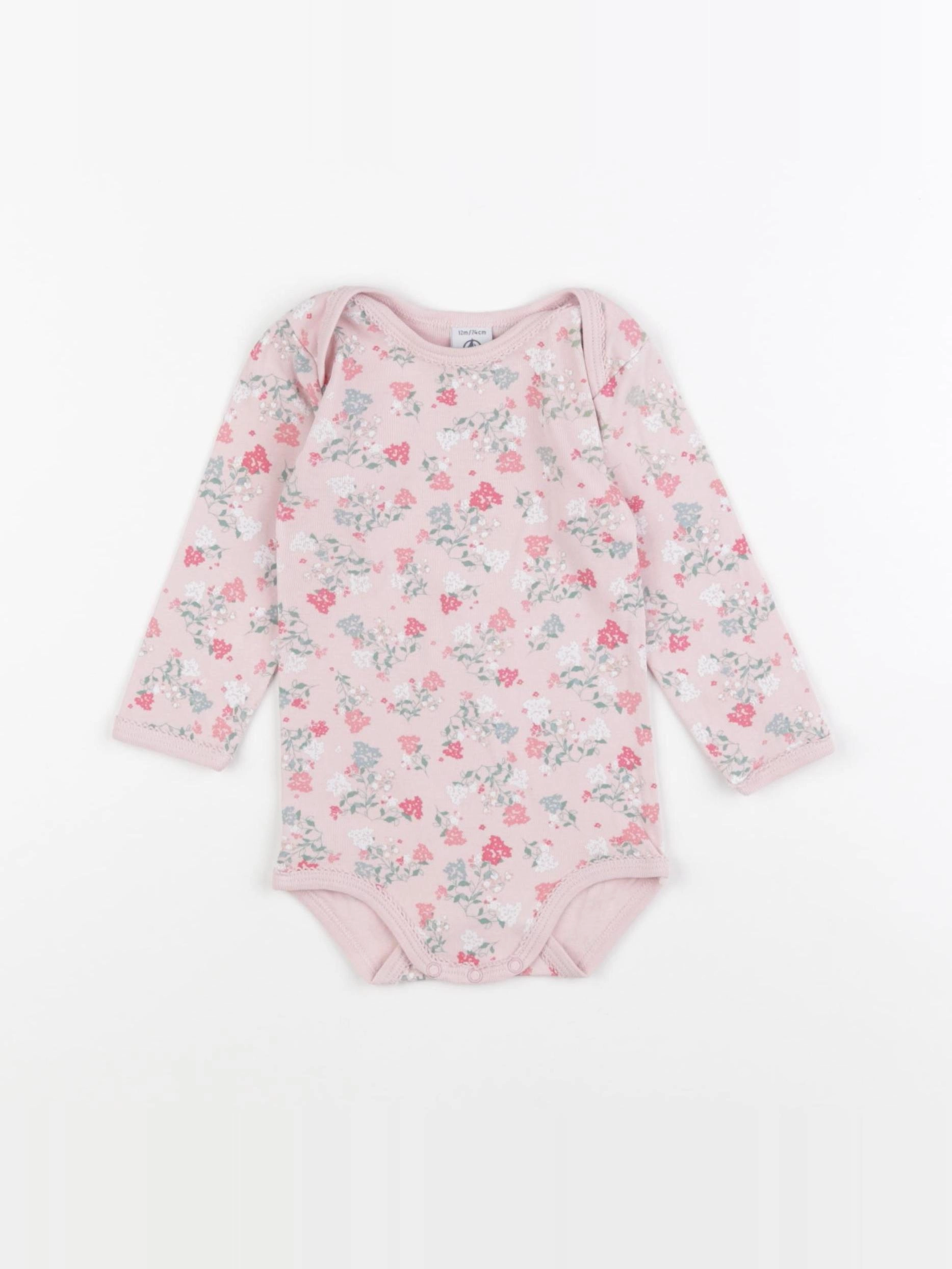 Petit Bateau - body rose - 12 mois
