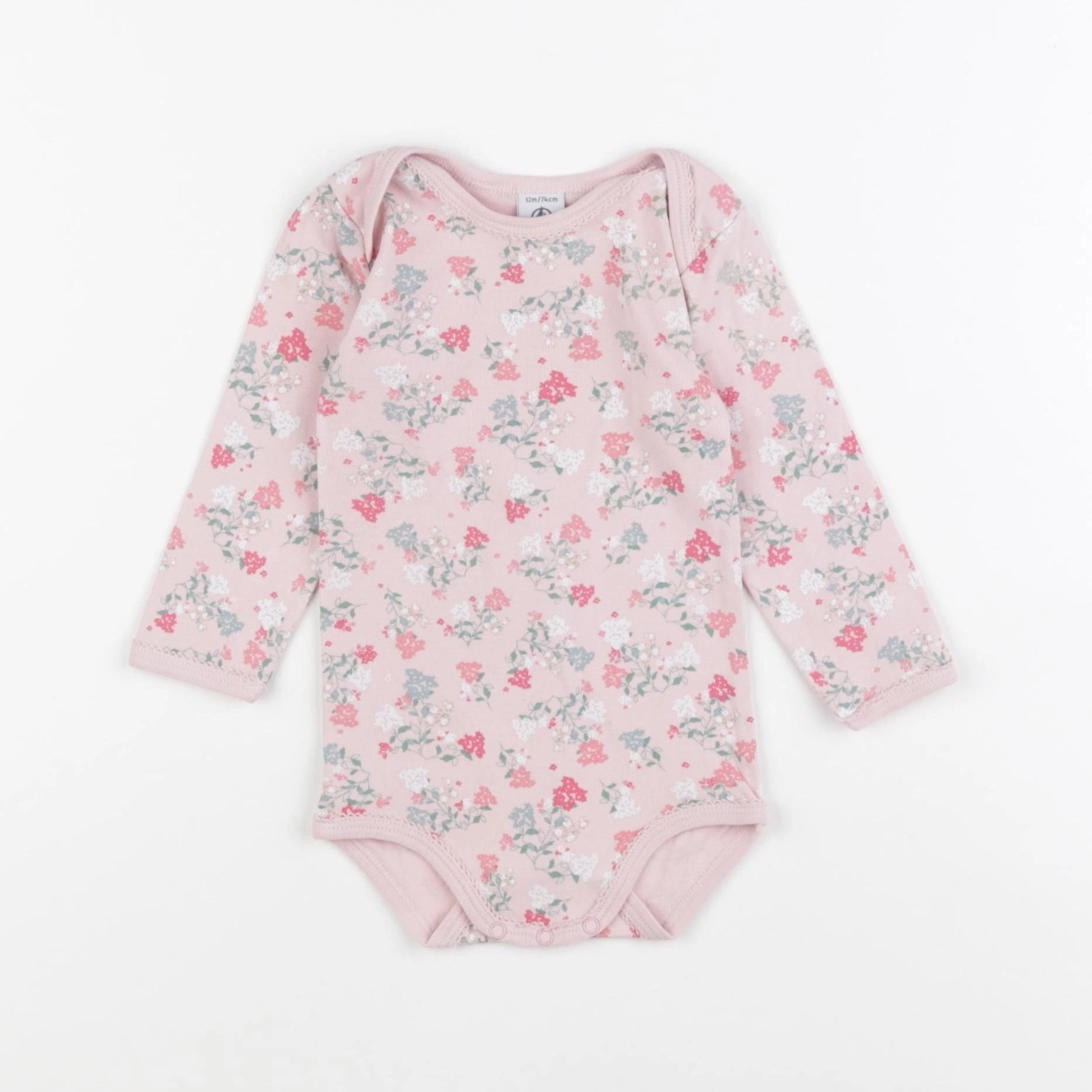 Petit Bateau - body rose - 12 mois