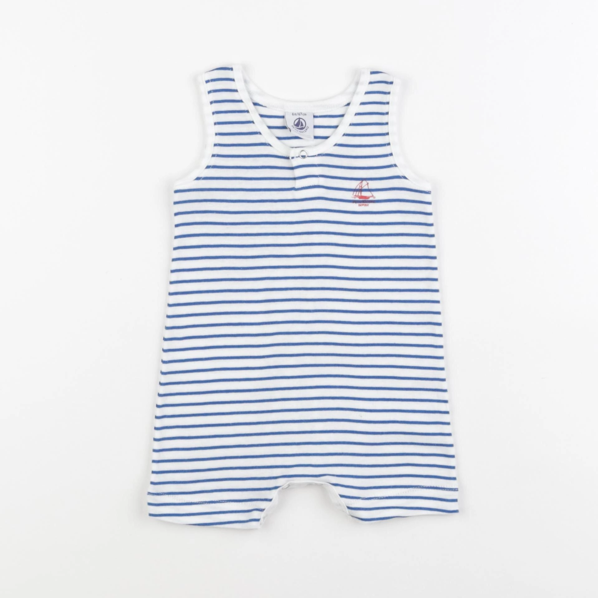 Petit Bateau - combinaison bleu - 6 mois