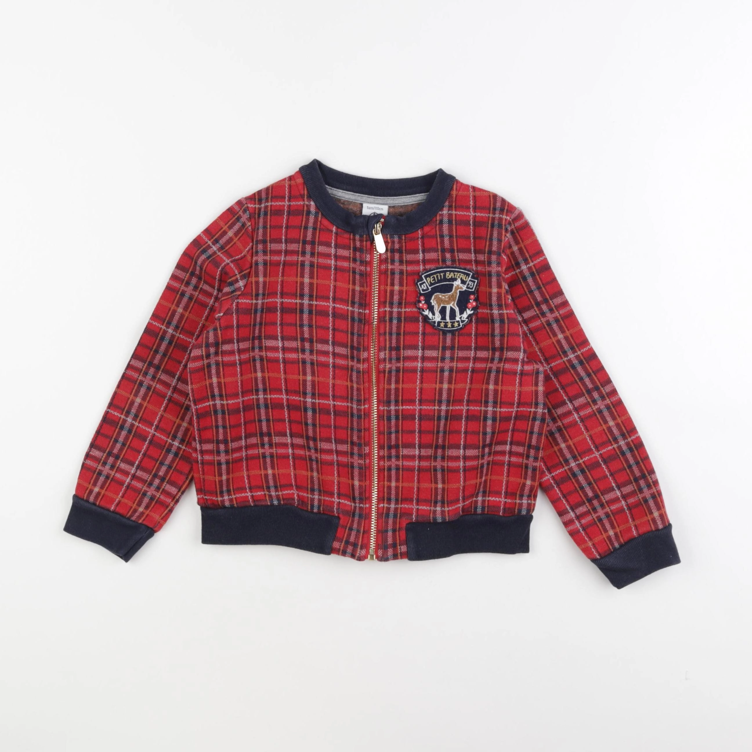 Petit Bateau - sweat rouge - 5 ans