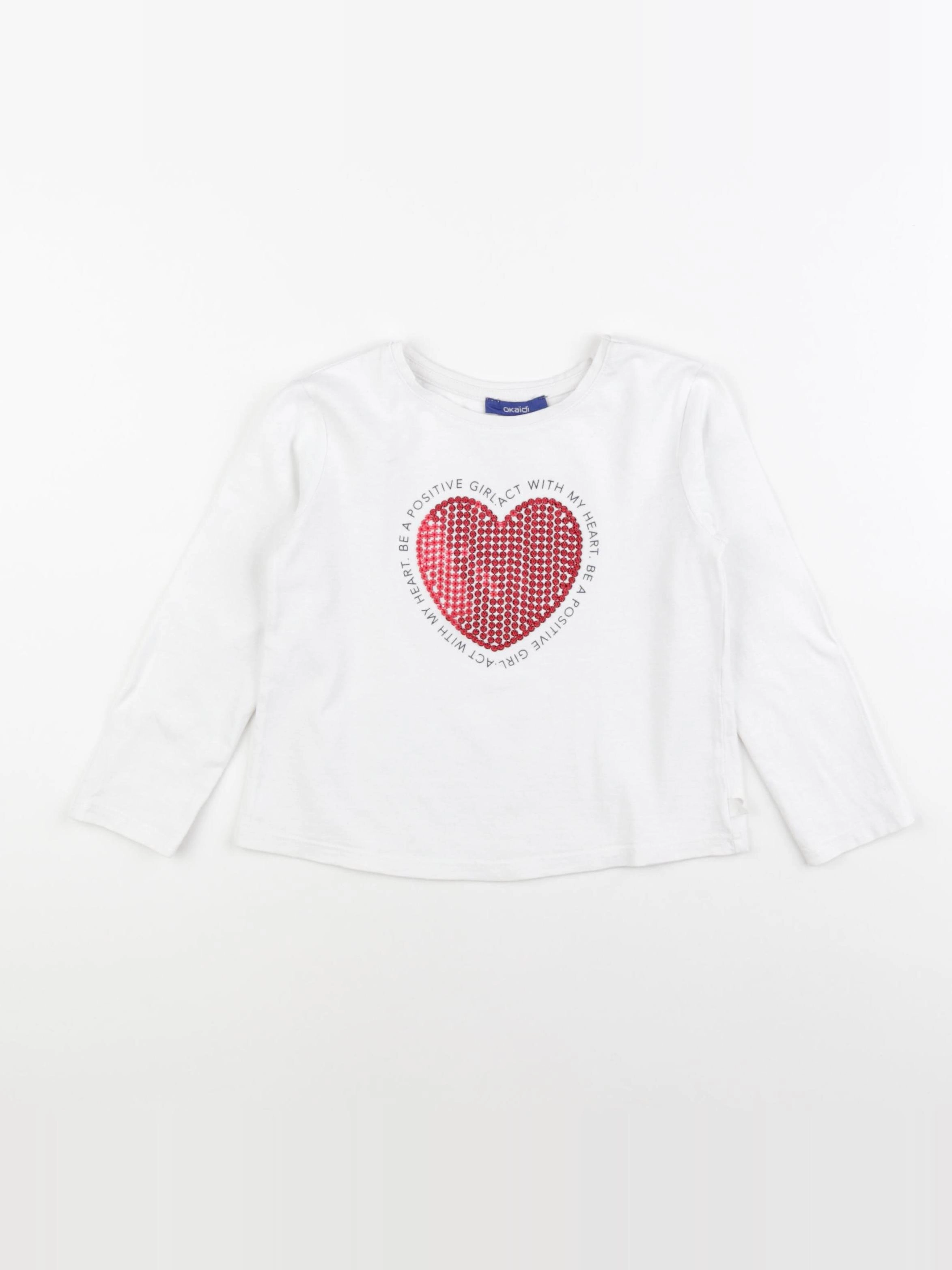 Okaidi - tee-shirt blanc - 4 ans