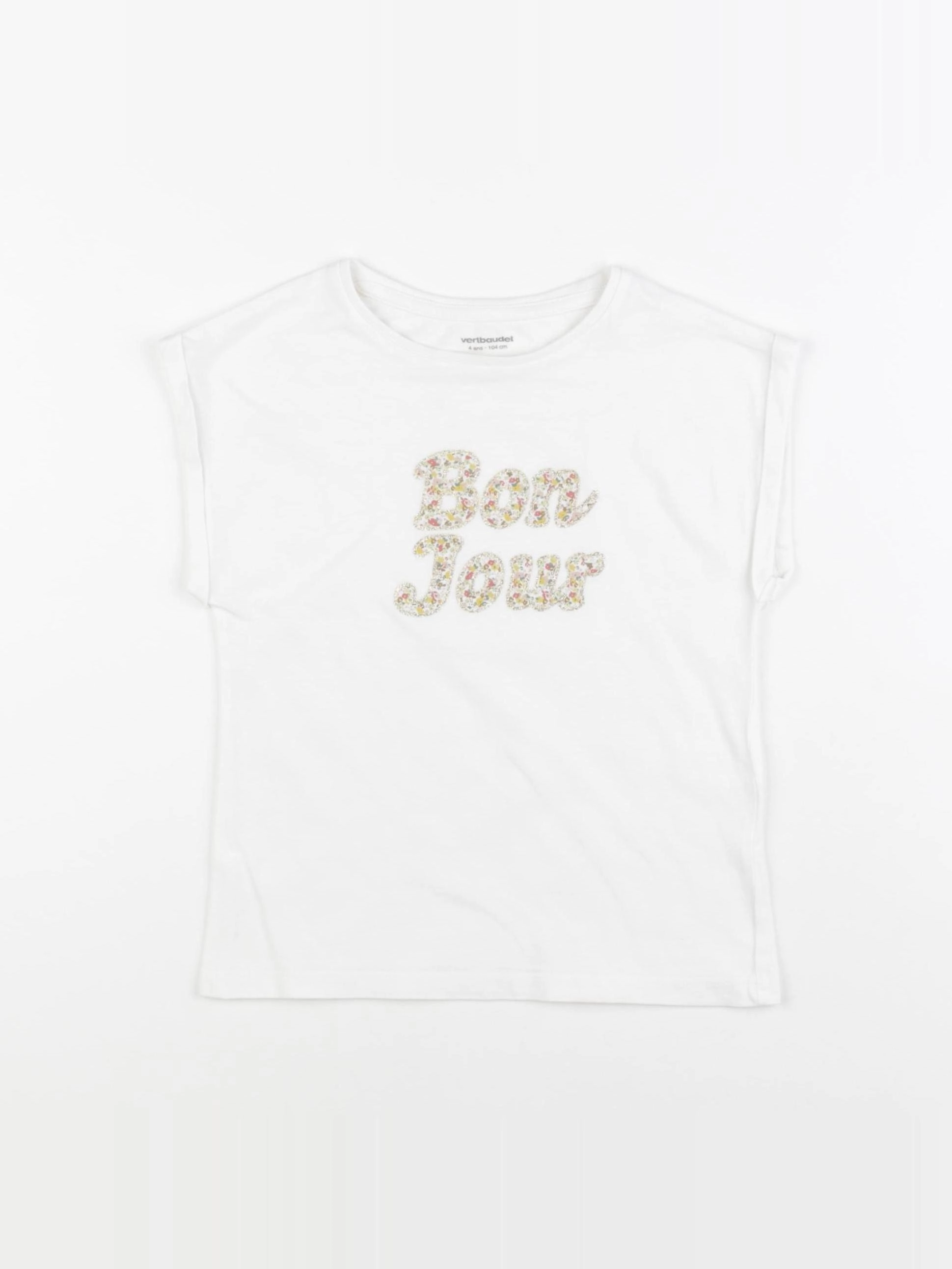 Vertbaudet - tee-shirt blanc - 4 ans