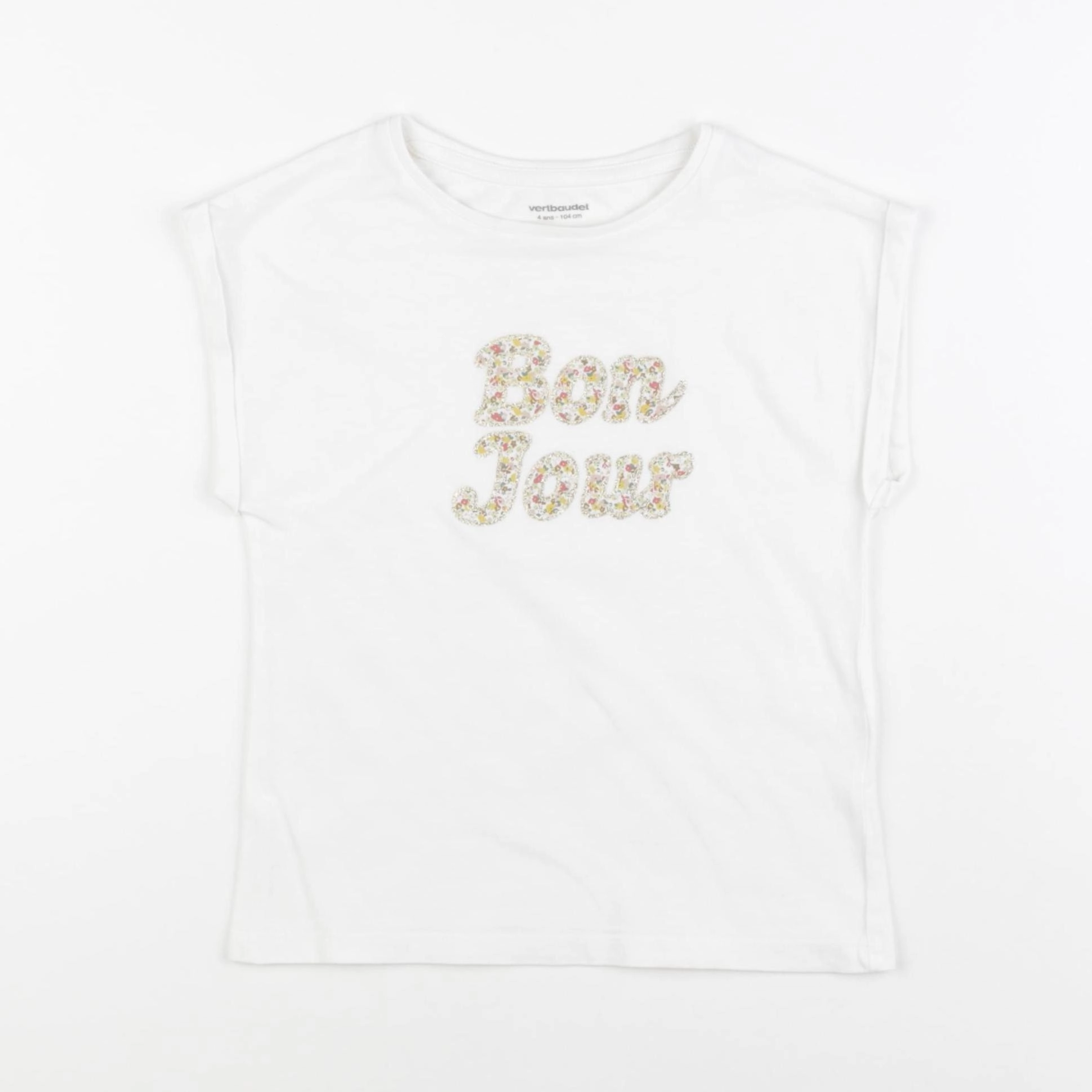 Vertbaudet - tee-shirt blanc - 4 ans