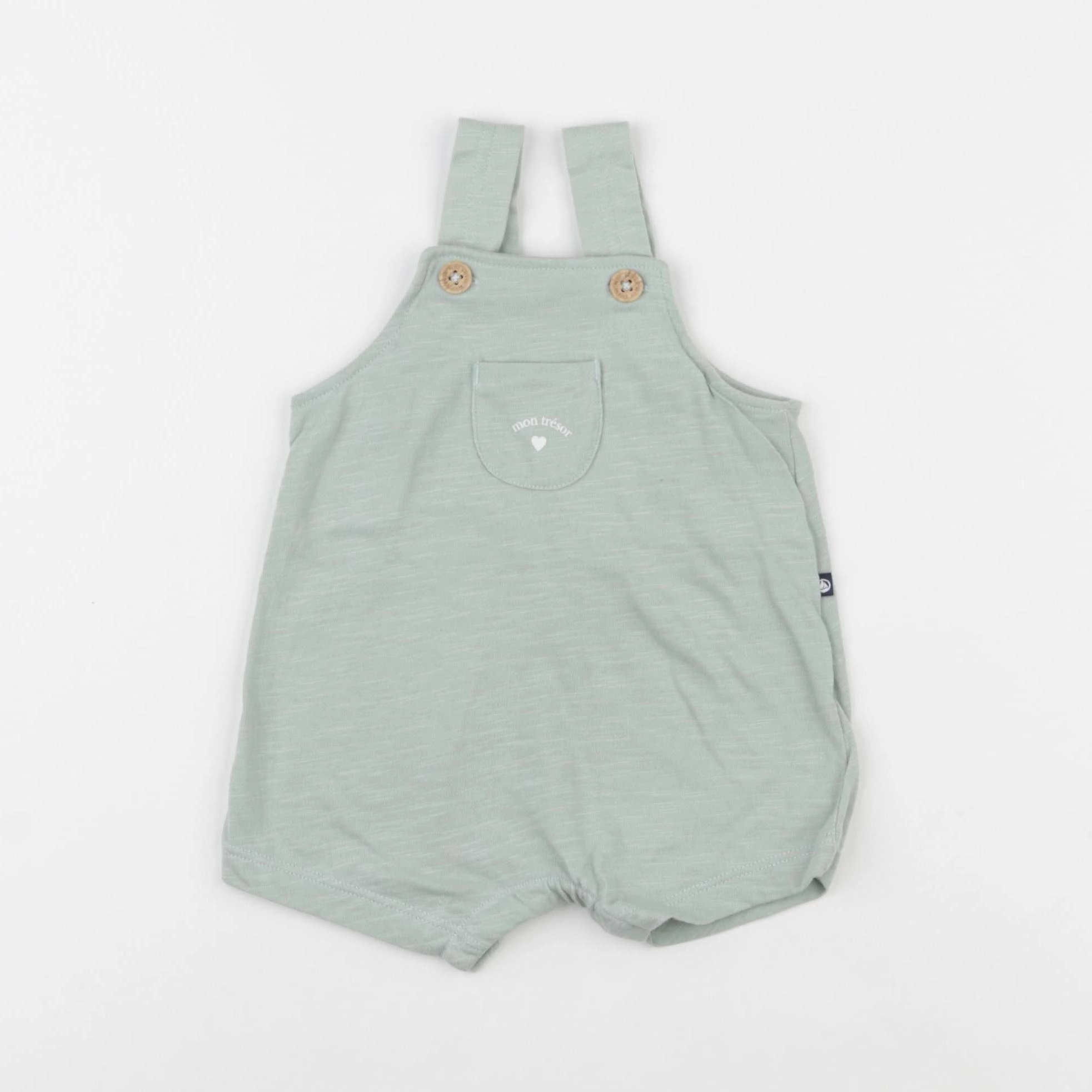 Petit Bateau - combinaison coton vert - 3 mois