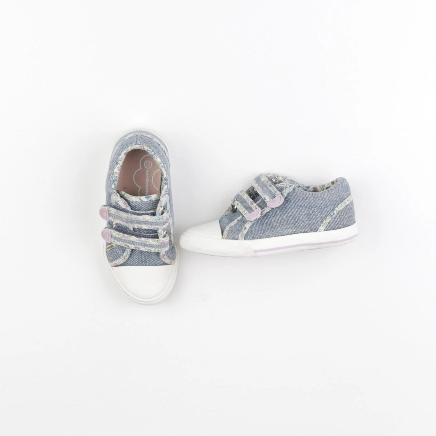Vertbaudet - tennis à scratch/ lacets bleu - pointure 27
