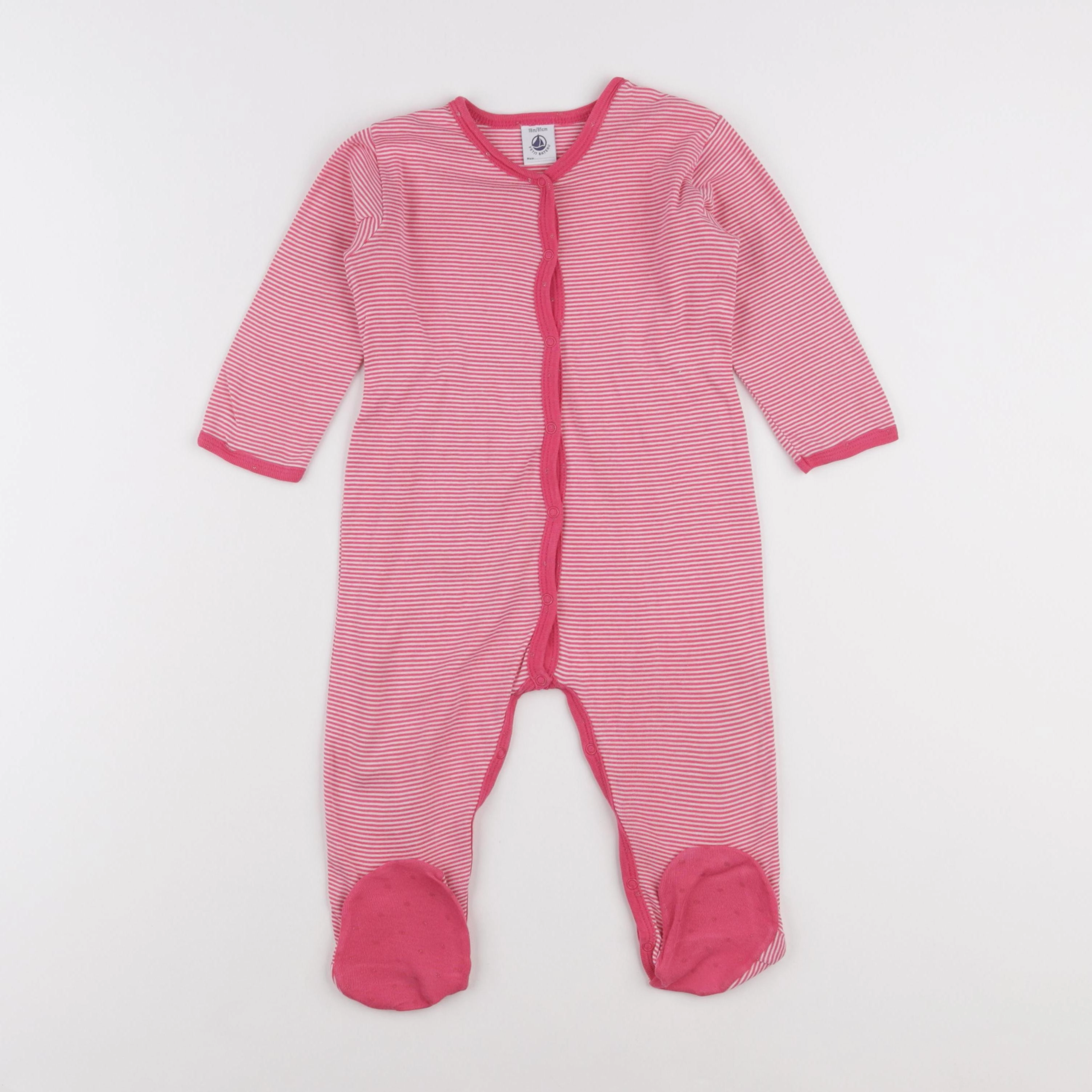Petit Bateau - pyjama coton rose - 18 mois