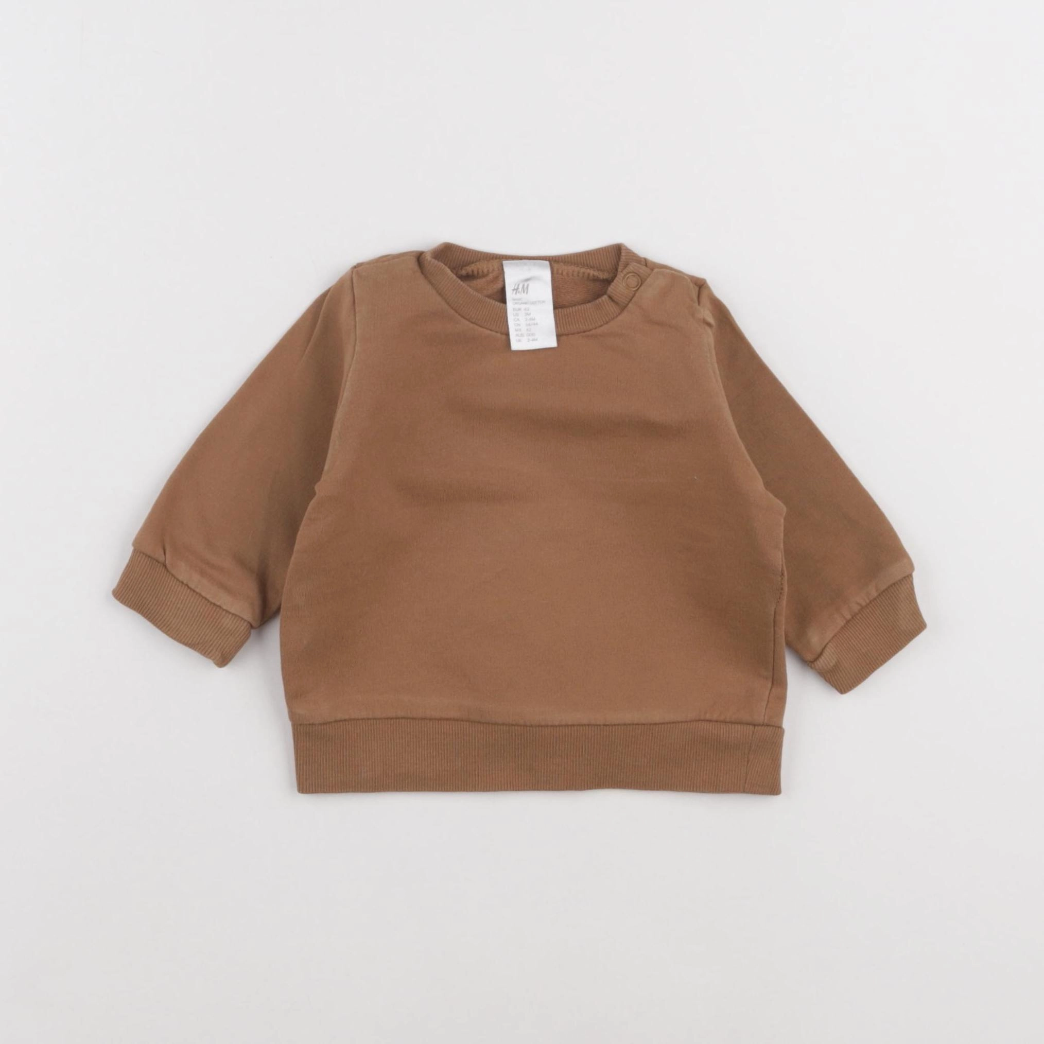 H&M - sweat marron - 3/6 mois