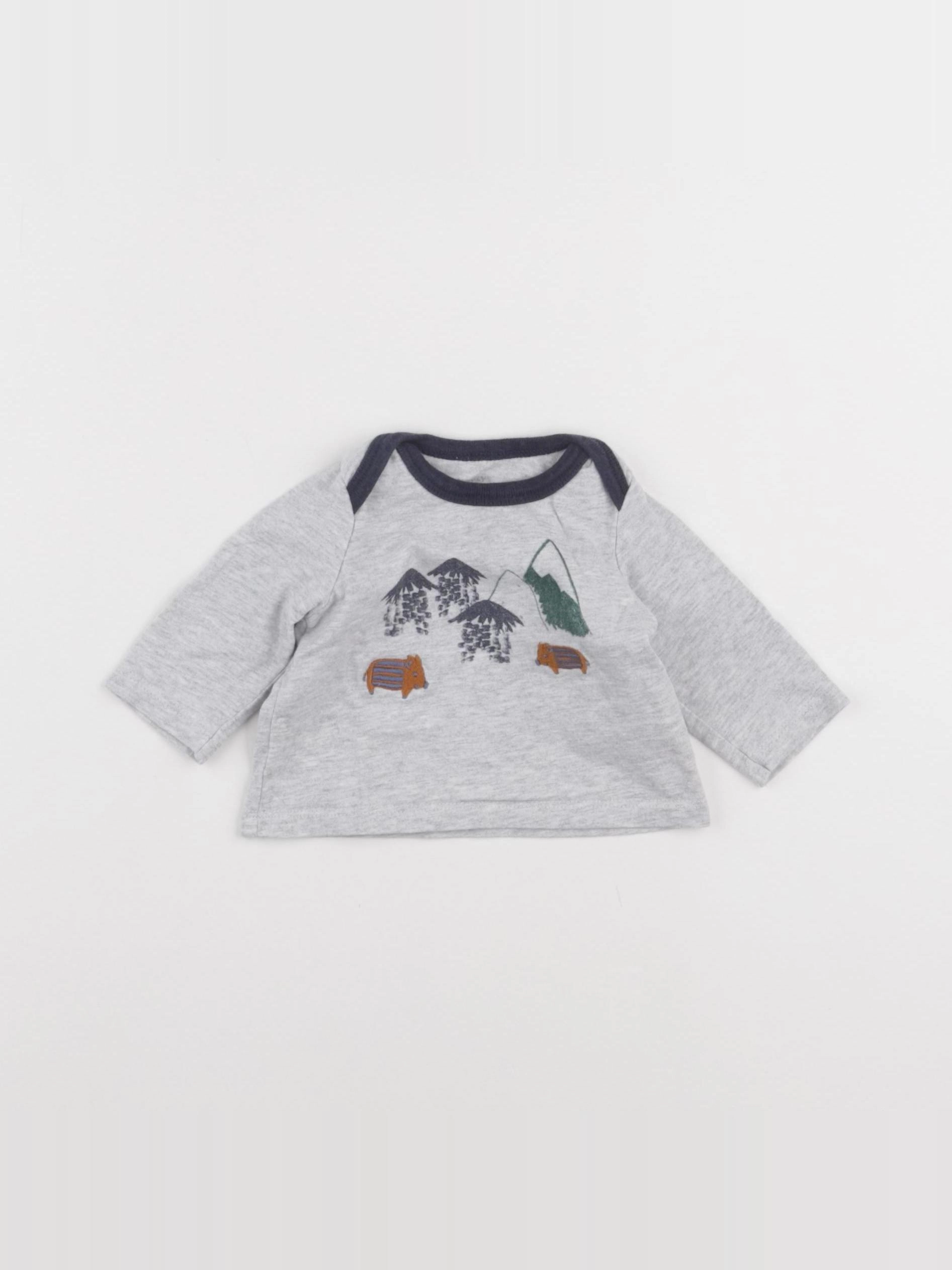 Natalys - tee-shirt gris - 1 mois