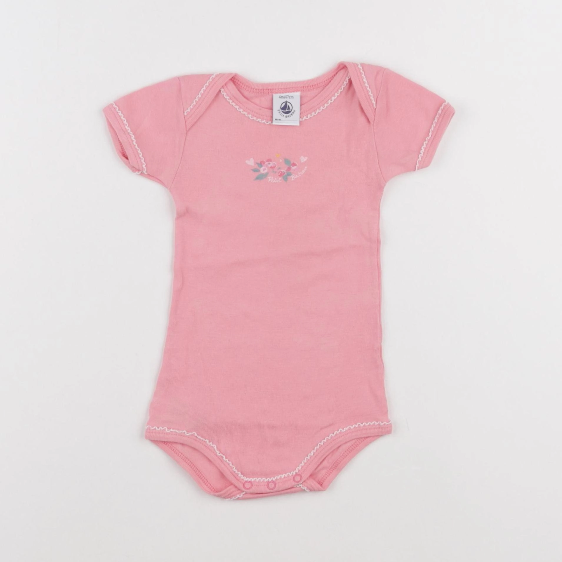 Petit Bateau - body rose - 6 mois