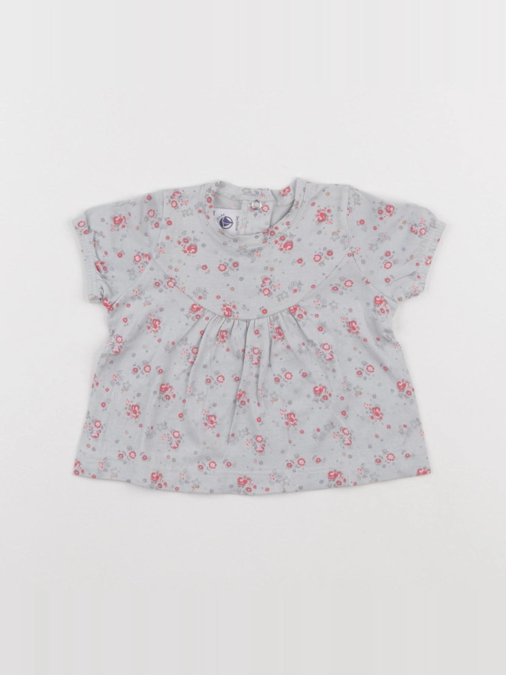 Petit Bateau - tee-shirt gris - 3 mois