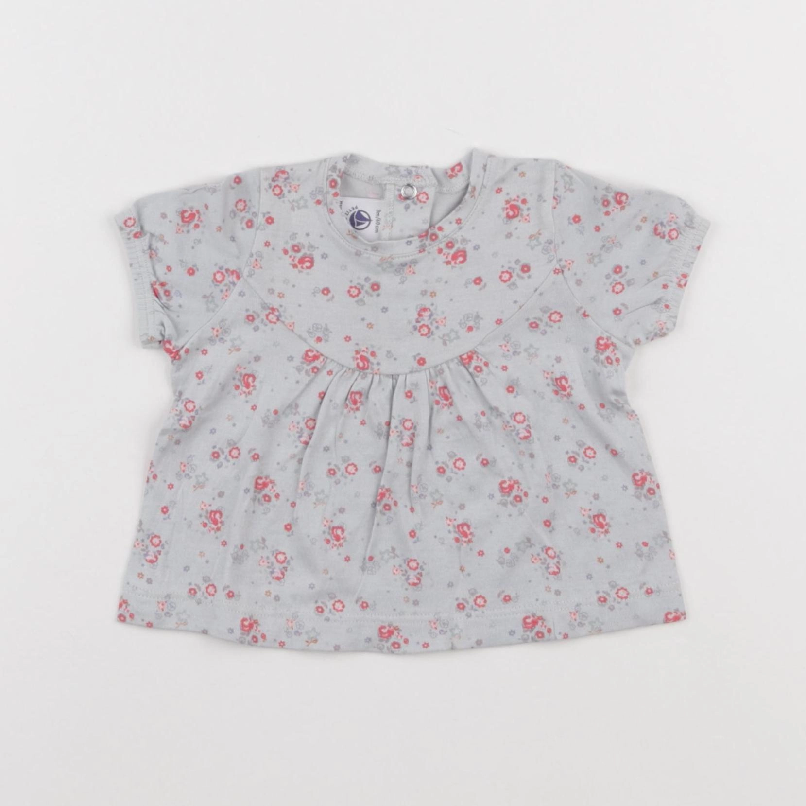 Petit Bateau - tee-shirt gris - 3 mois