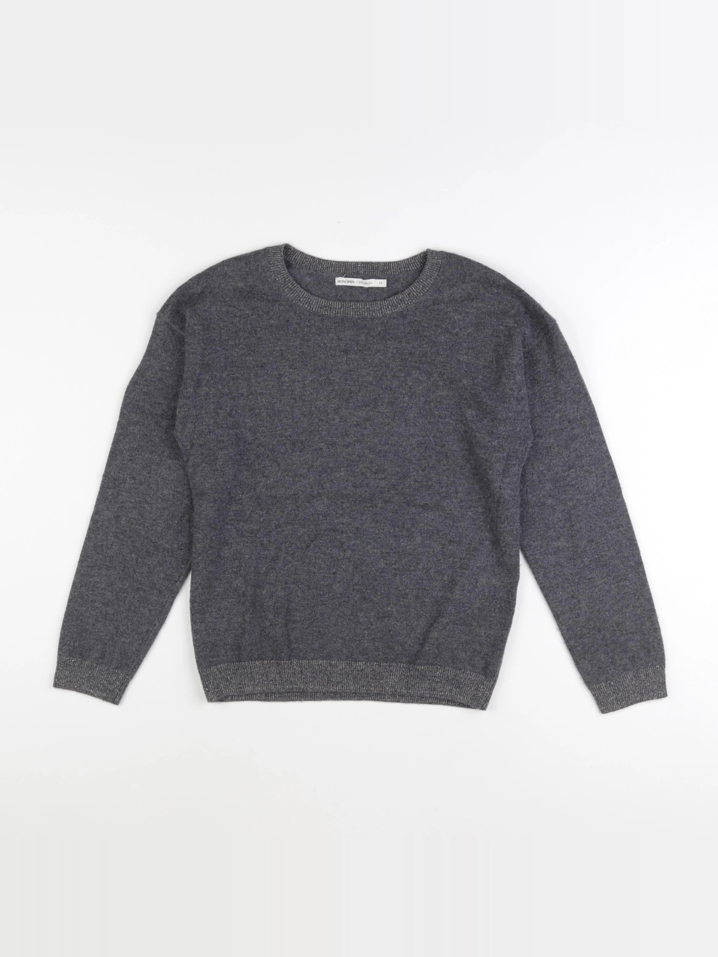 Monoprix - pull gris - 12 ans
