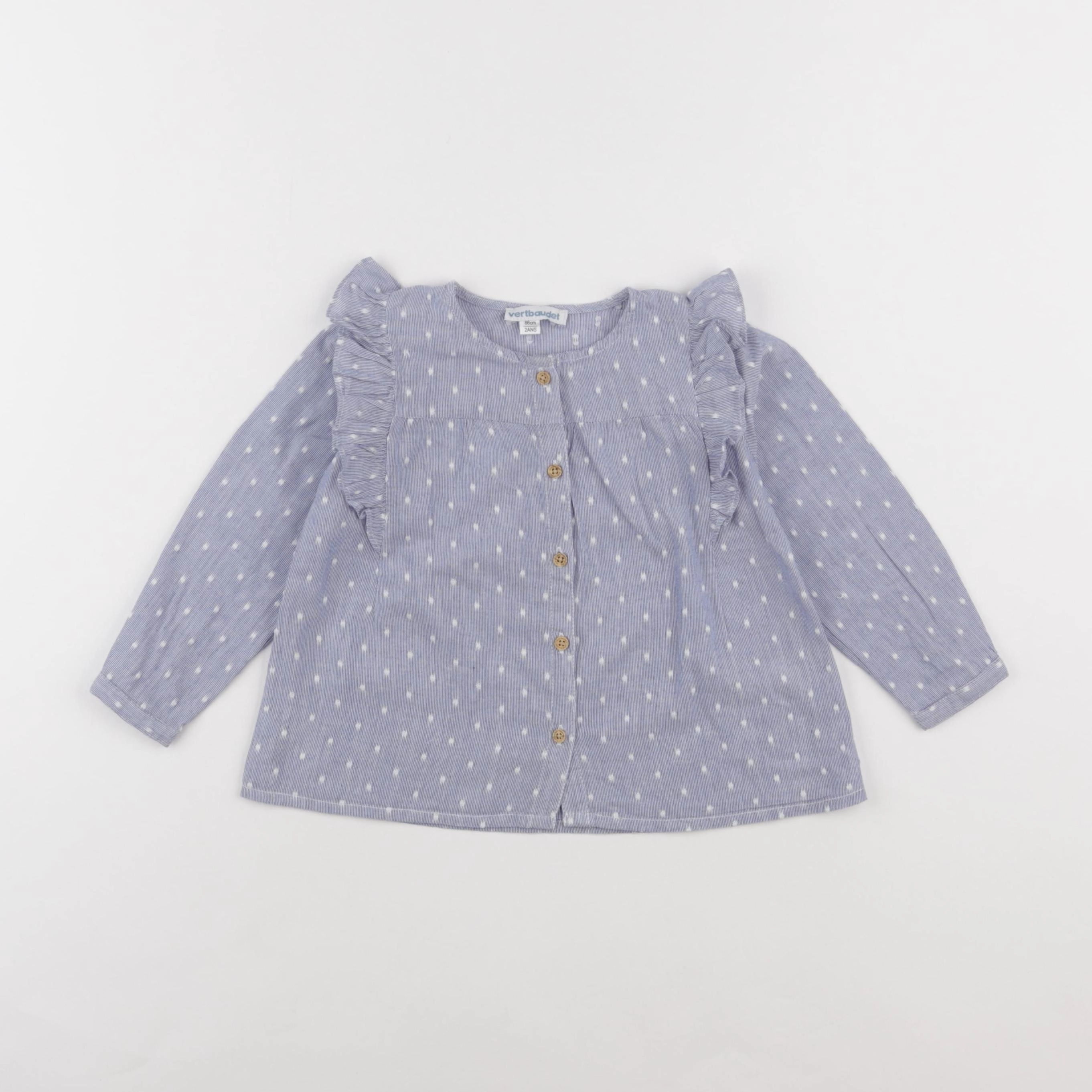 Vertbaudet - blouse bleu - 2 ans
