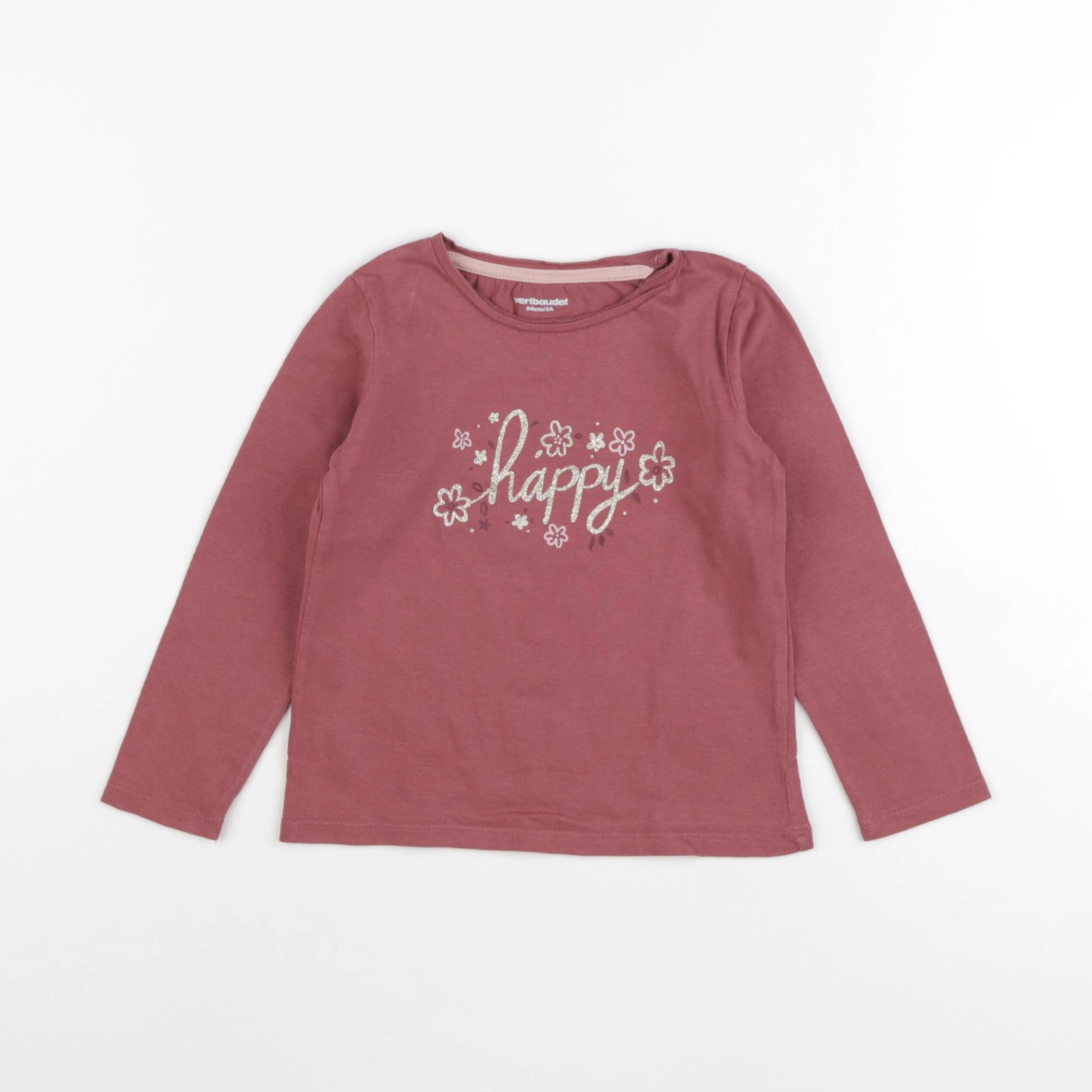 Vertbaudet - tee-shirt rose - 3 ans