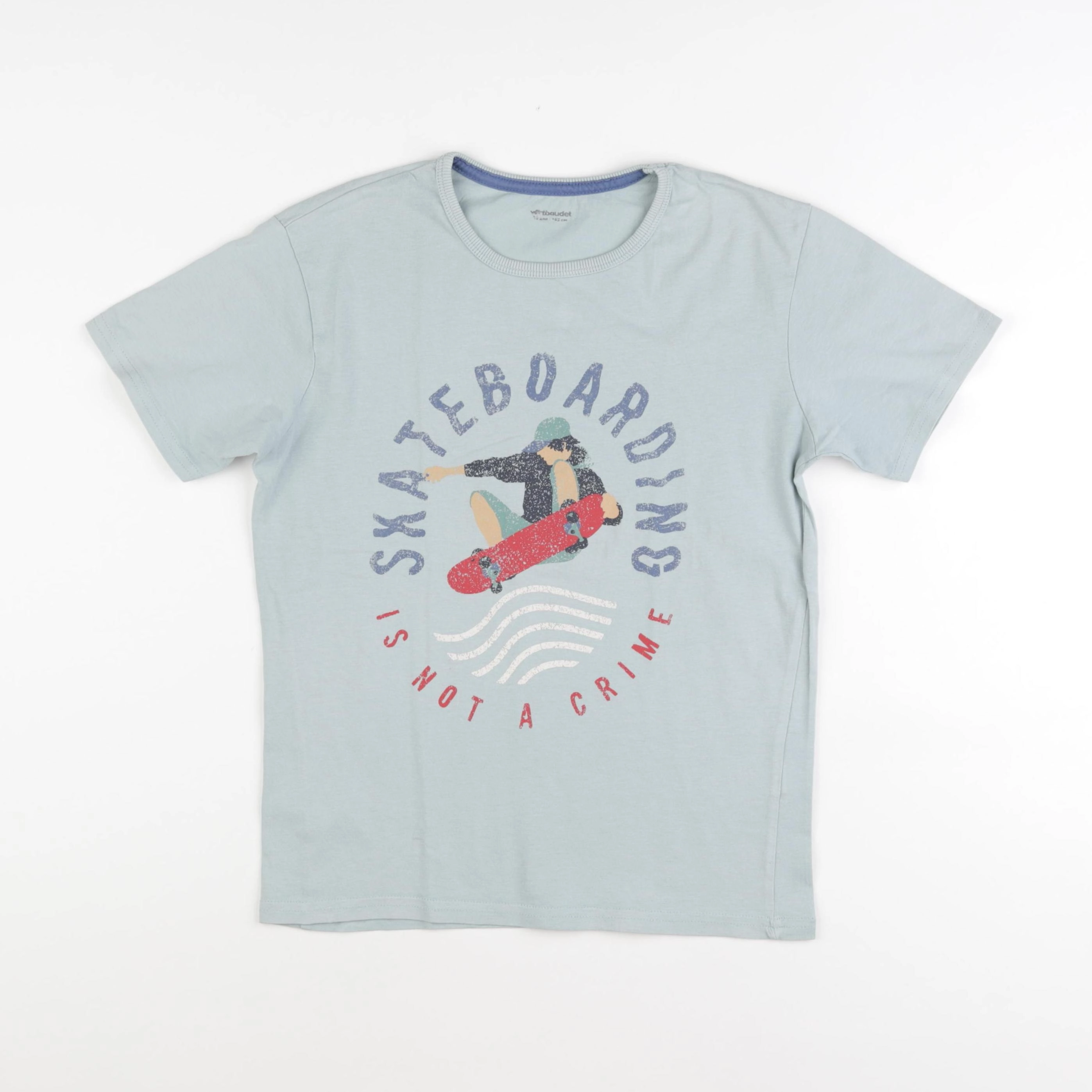 Vertbaudet - tee-shirt bleu - 14 ans