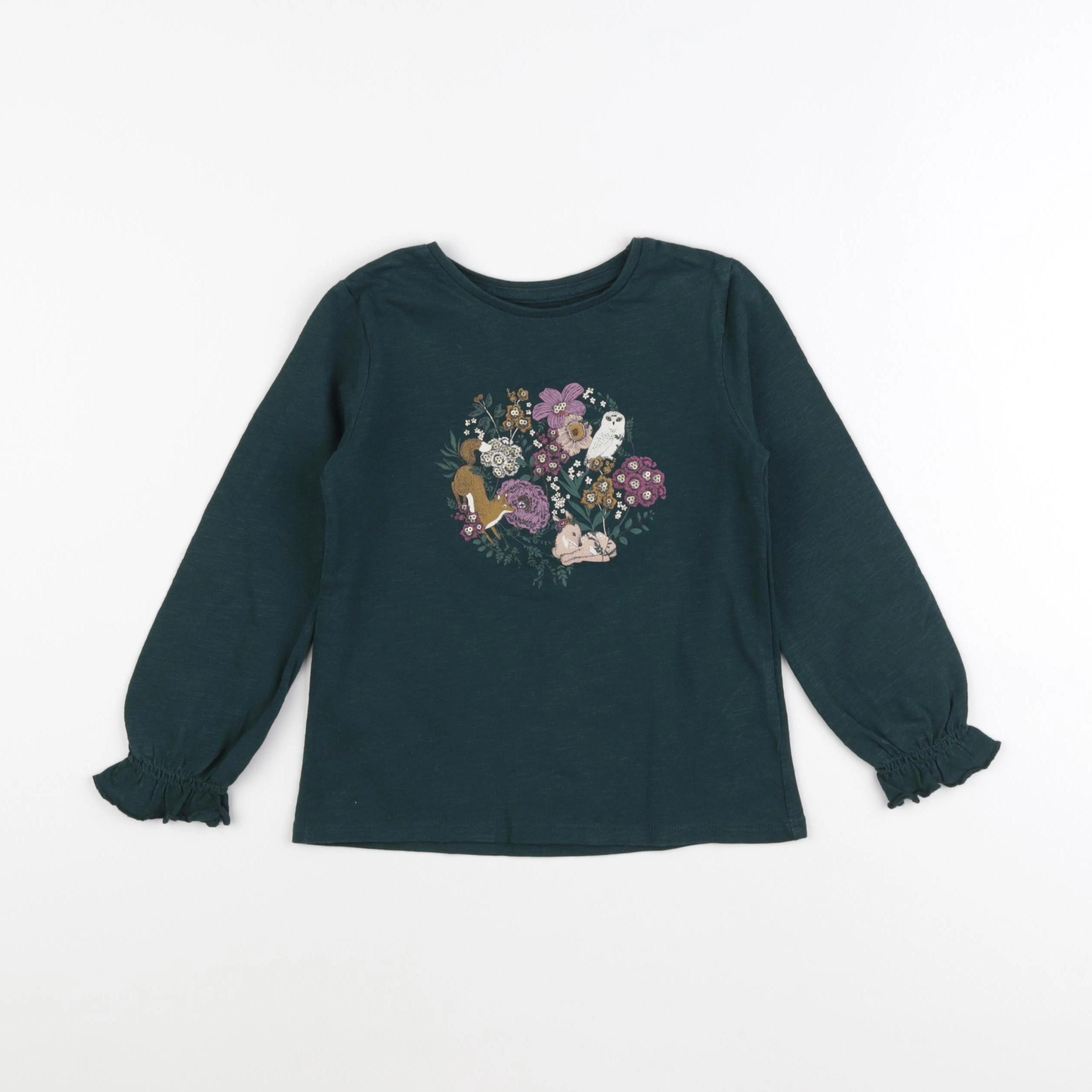 Vertbaudet - tee-shirt vert - 4 ans