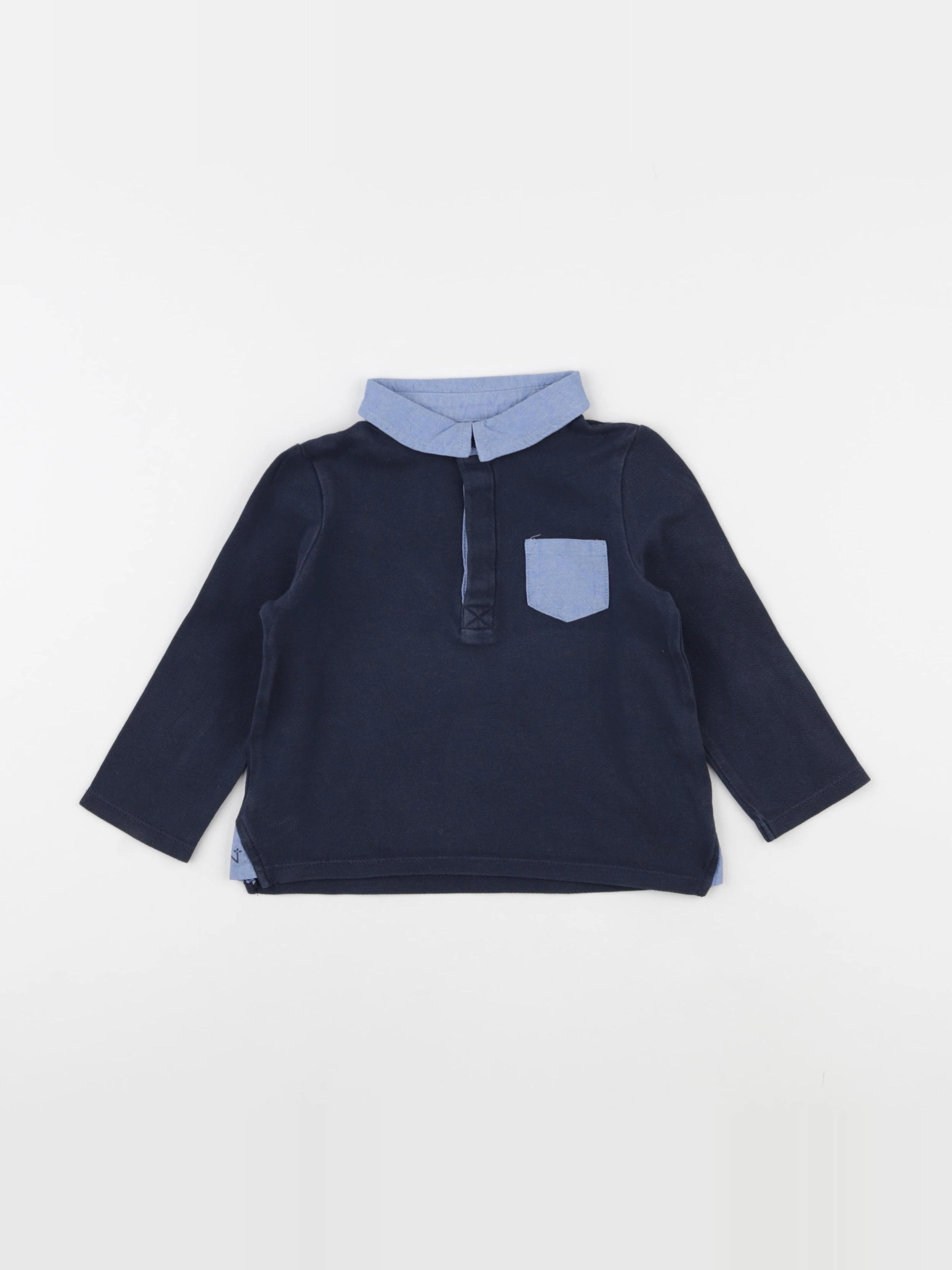 Natalys - polo bleu - 24 mois