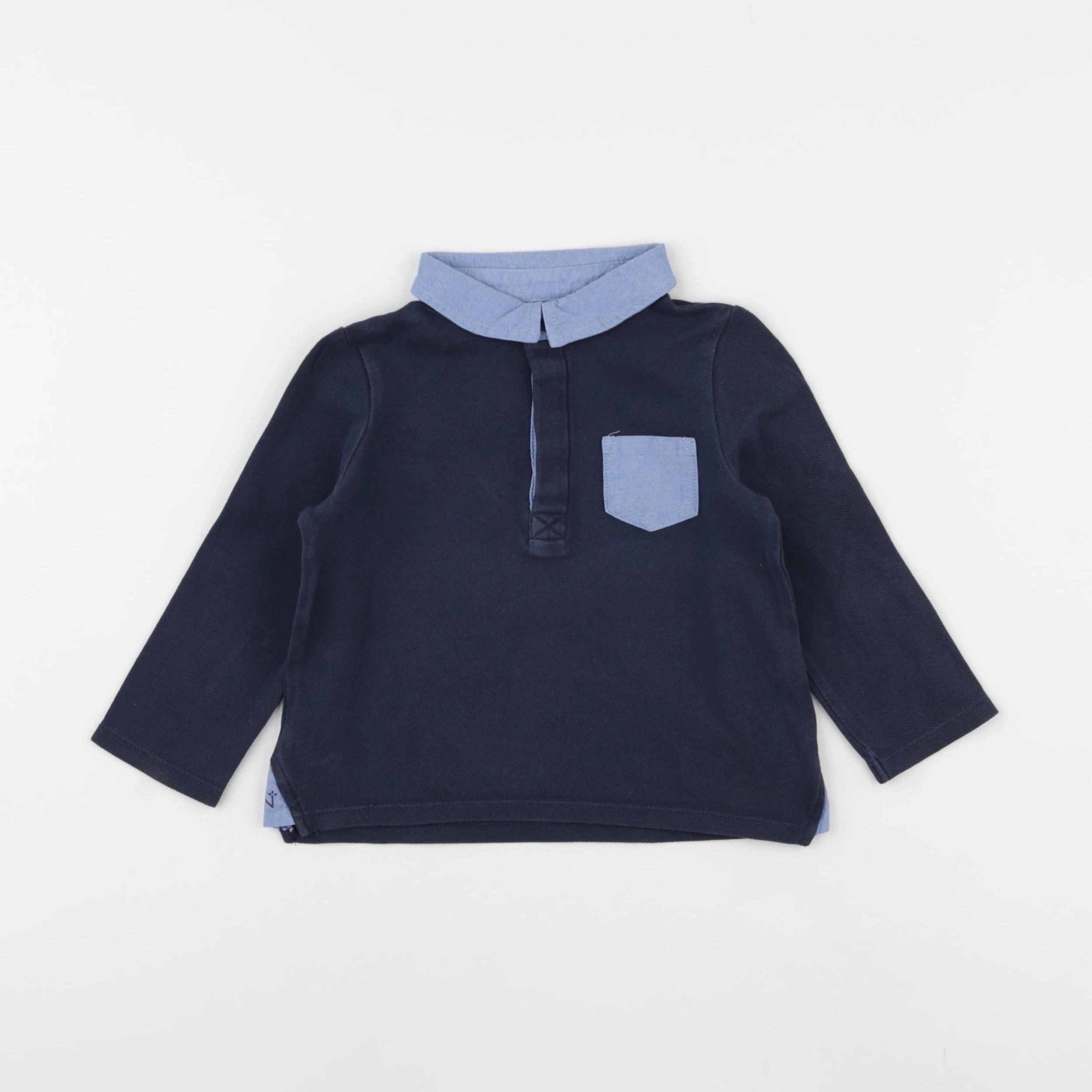 Natalys - polo bleu - 24 mois