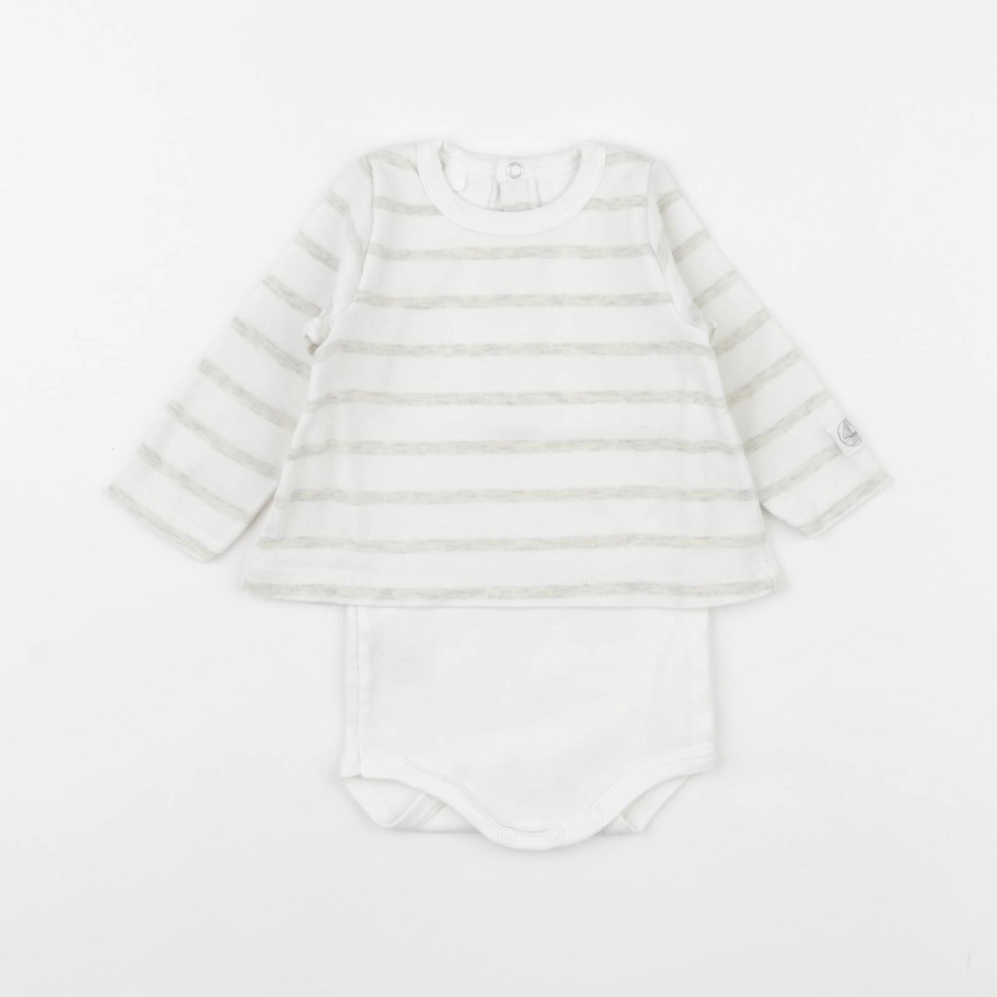 Petit Bateau - body tee-shirt gris - 12 mois