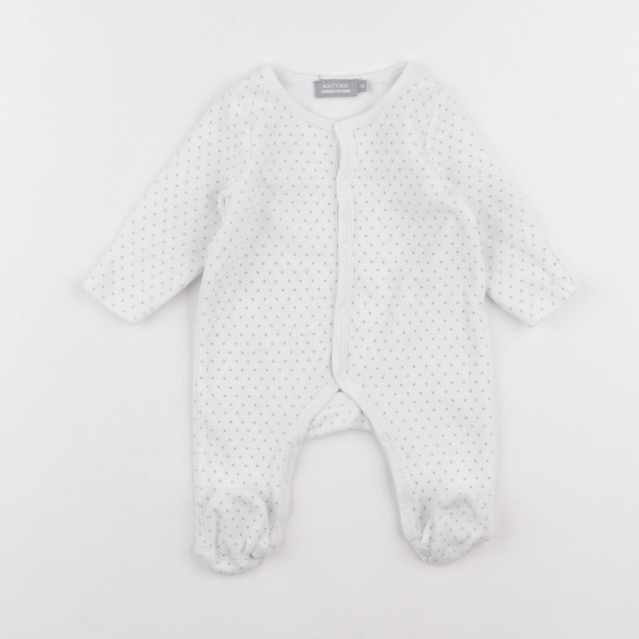 Boutchou - pyjama velours blanc - 1 mois