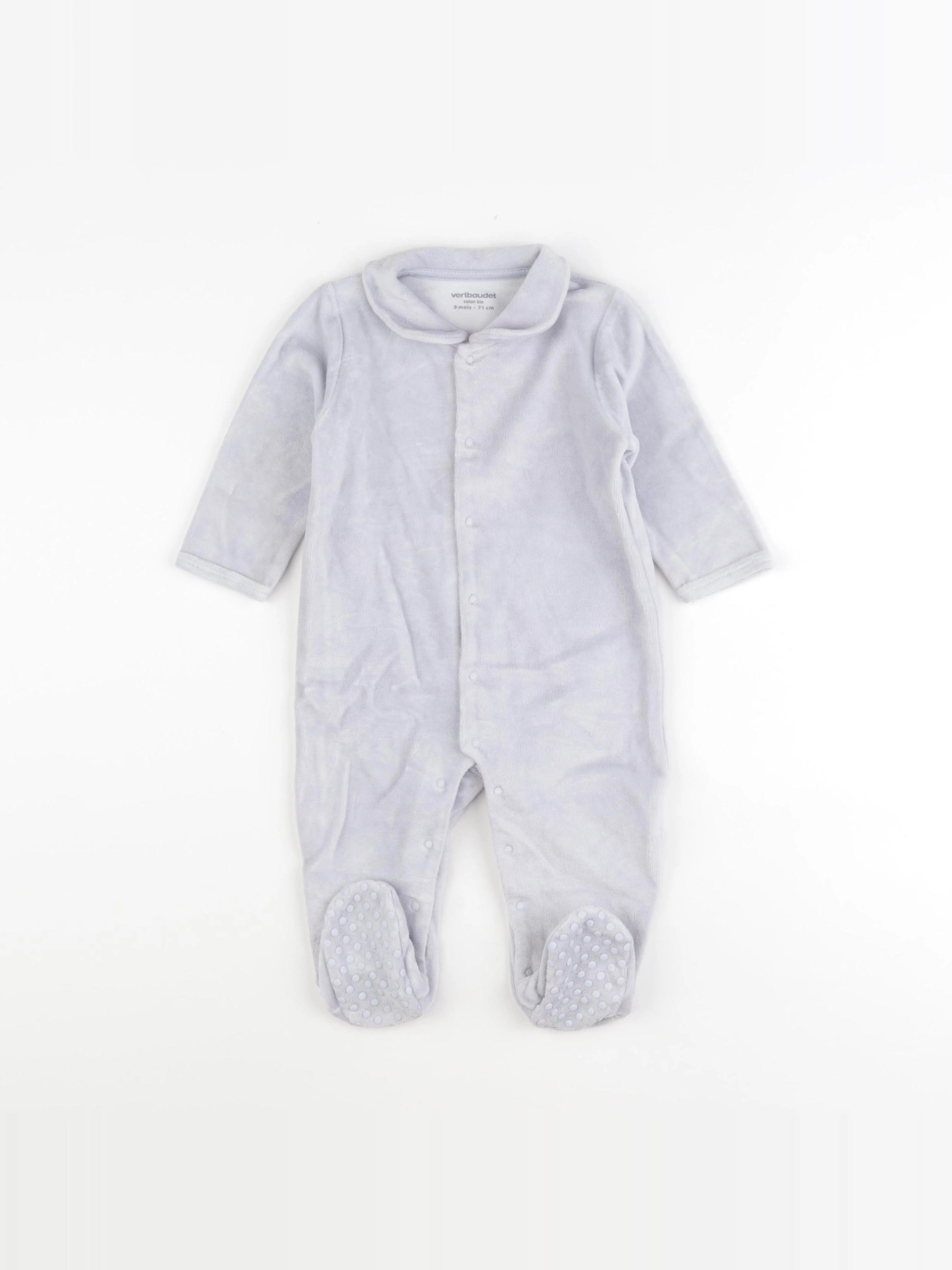 Vertbaudet - pyjama velours bleu - 9 mois