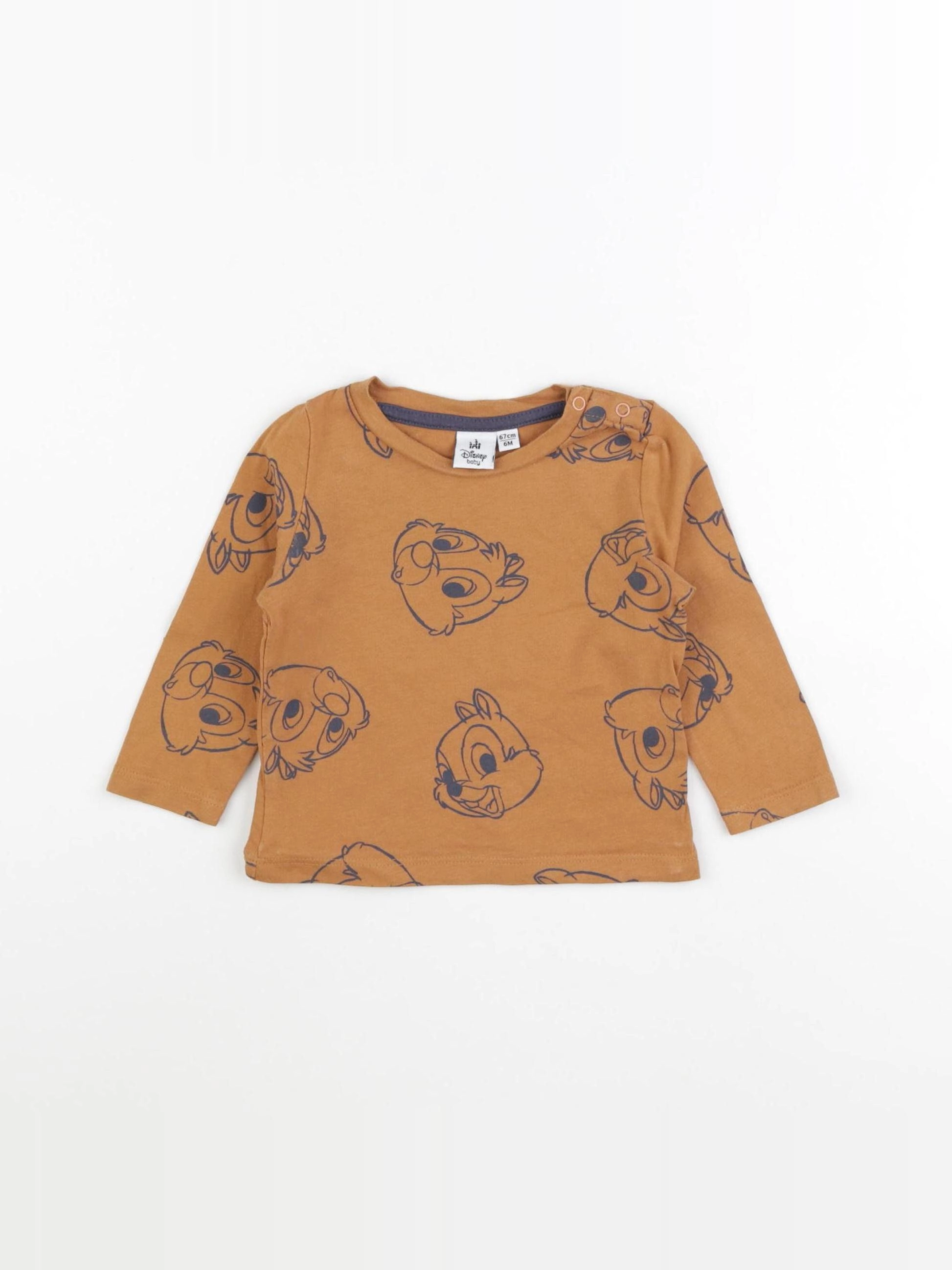 Vertbaudet - tee-shirt marron - 6 mois