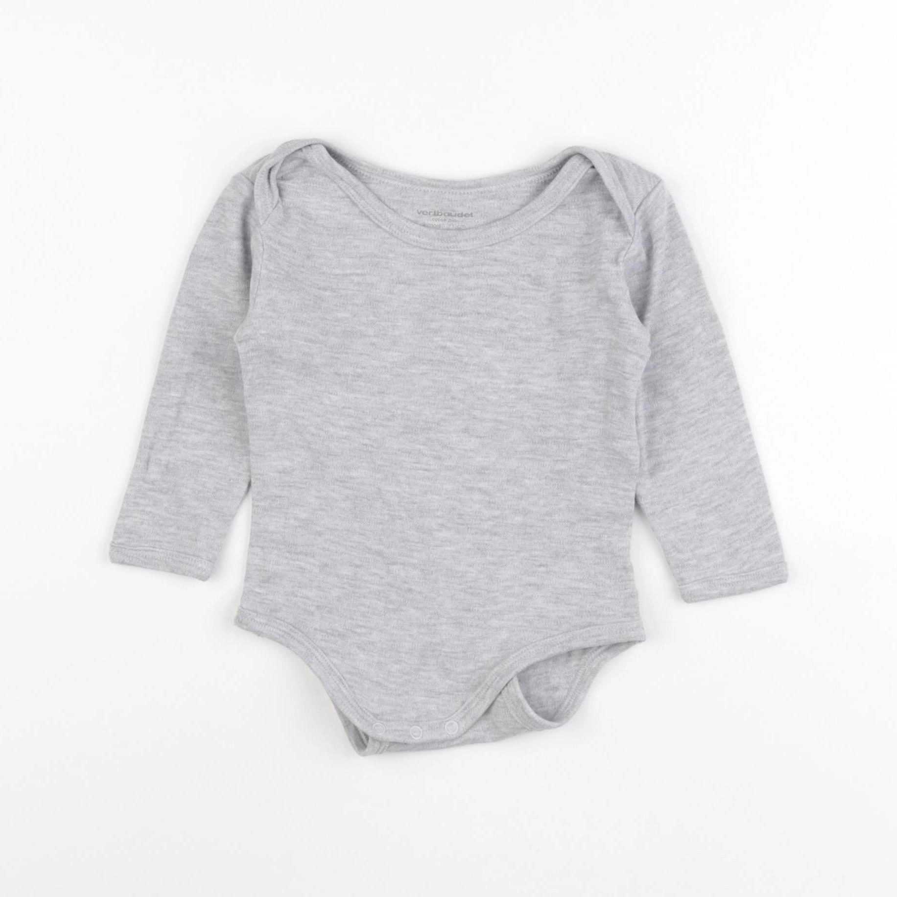 Vertbaudet - body gris - 9 mois