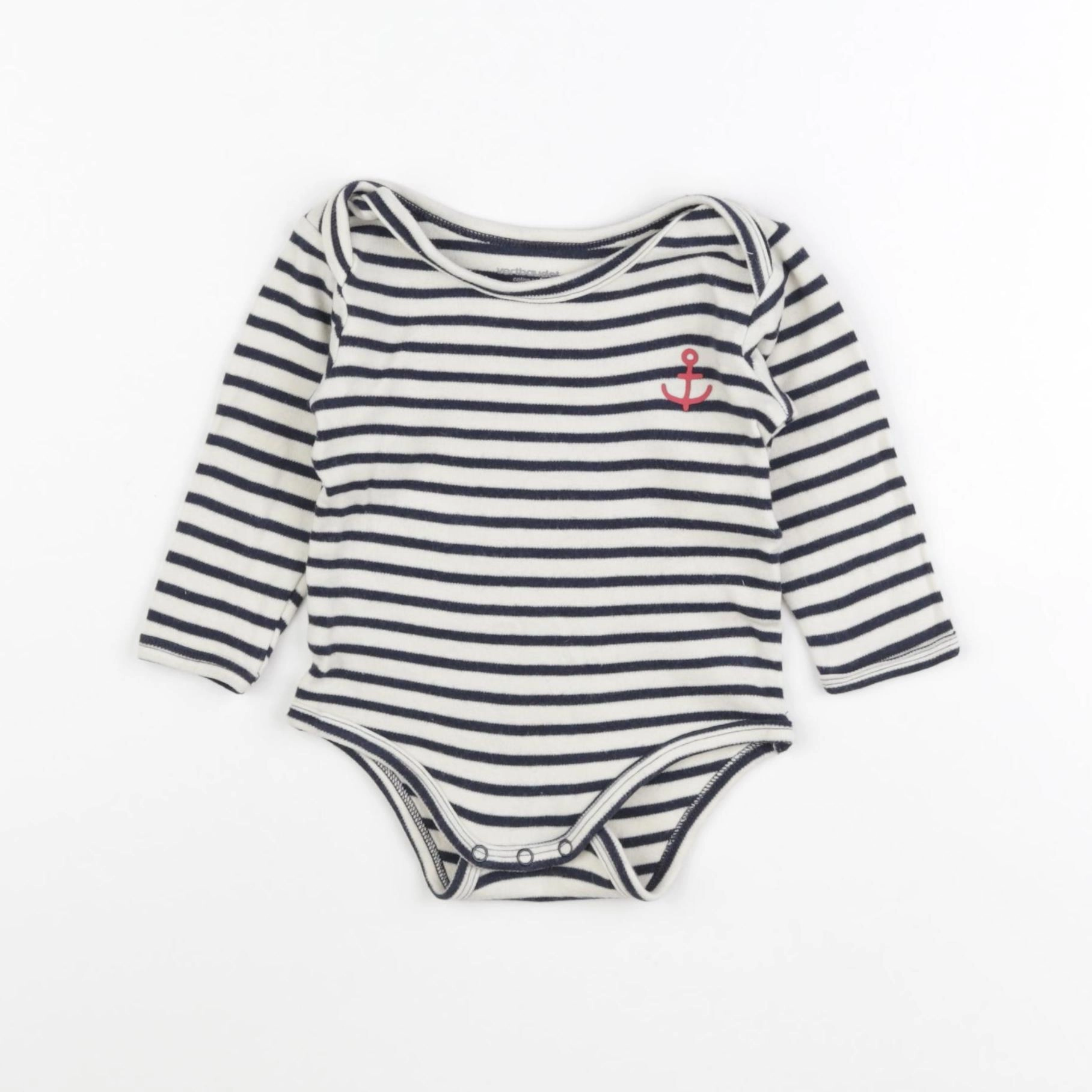 Vertbaudet - body beige, bleu - 9 mois