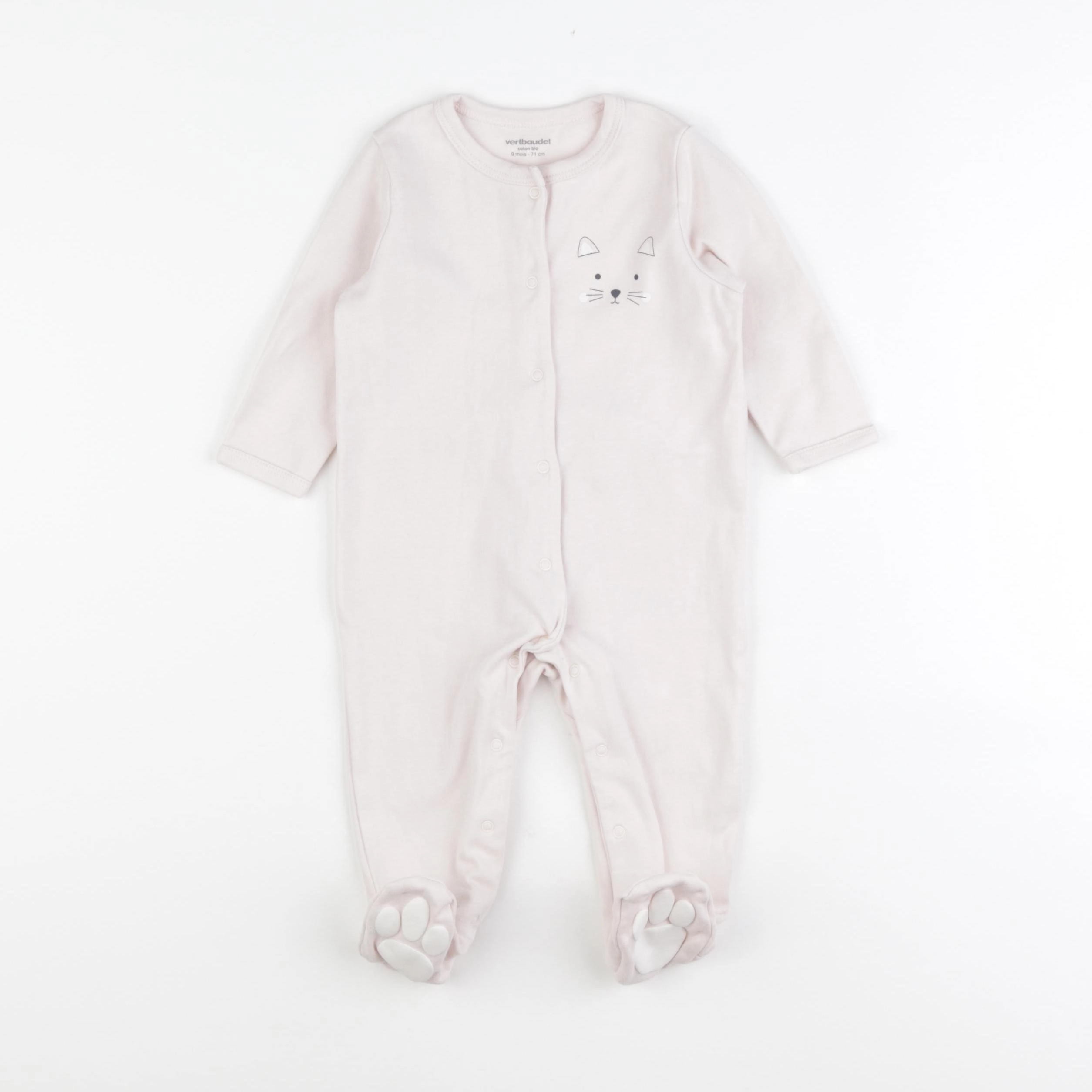 Vertbaudet - pyjama coton rose - 9 mois