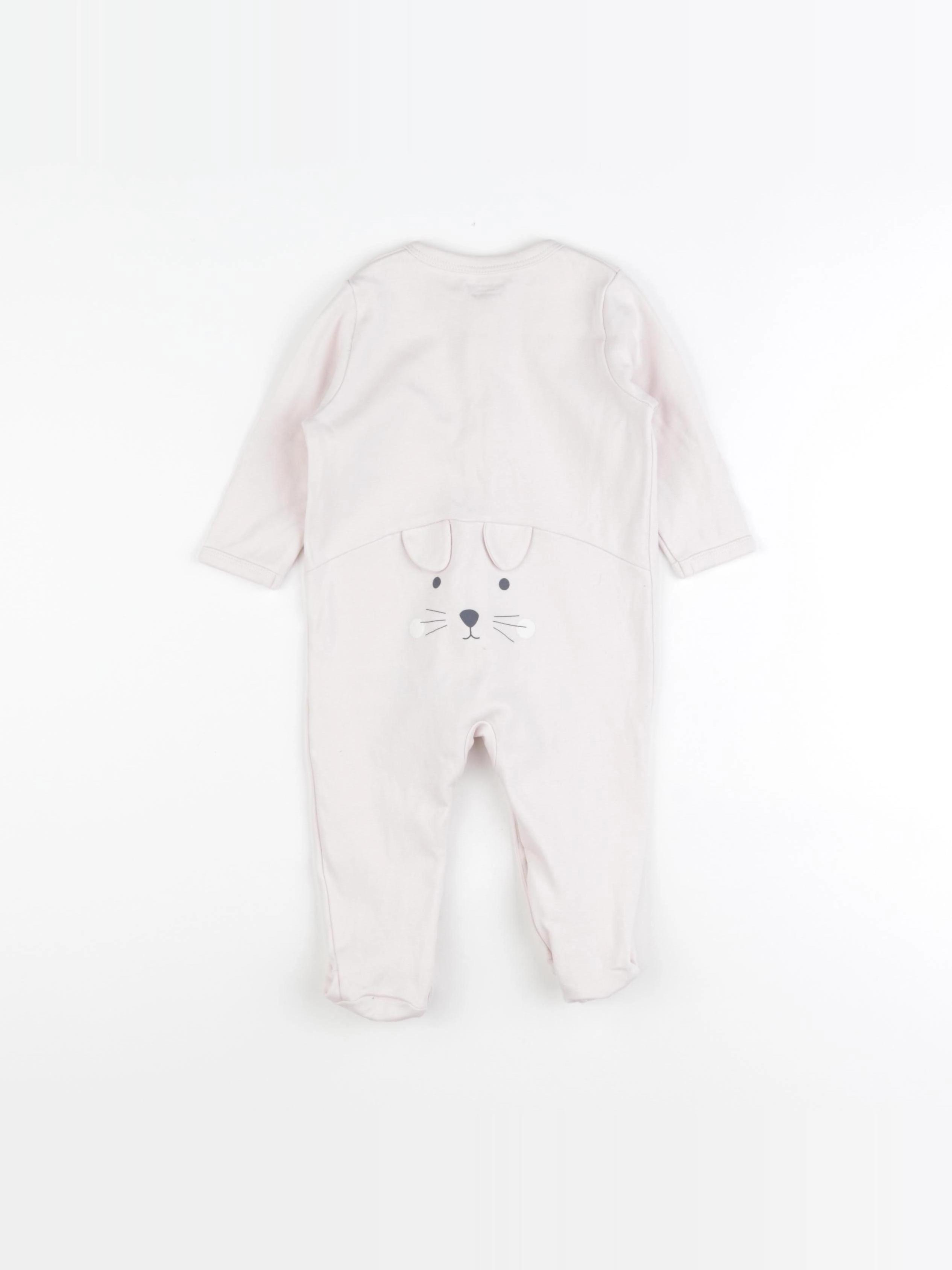Vertbaudet - pyjama coton rose - 9 mois