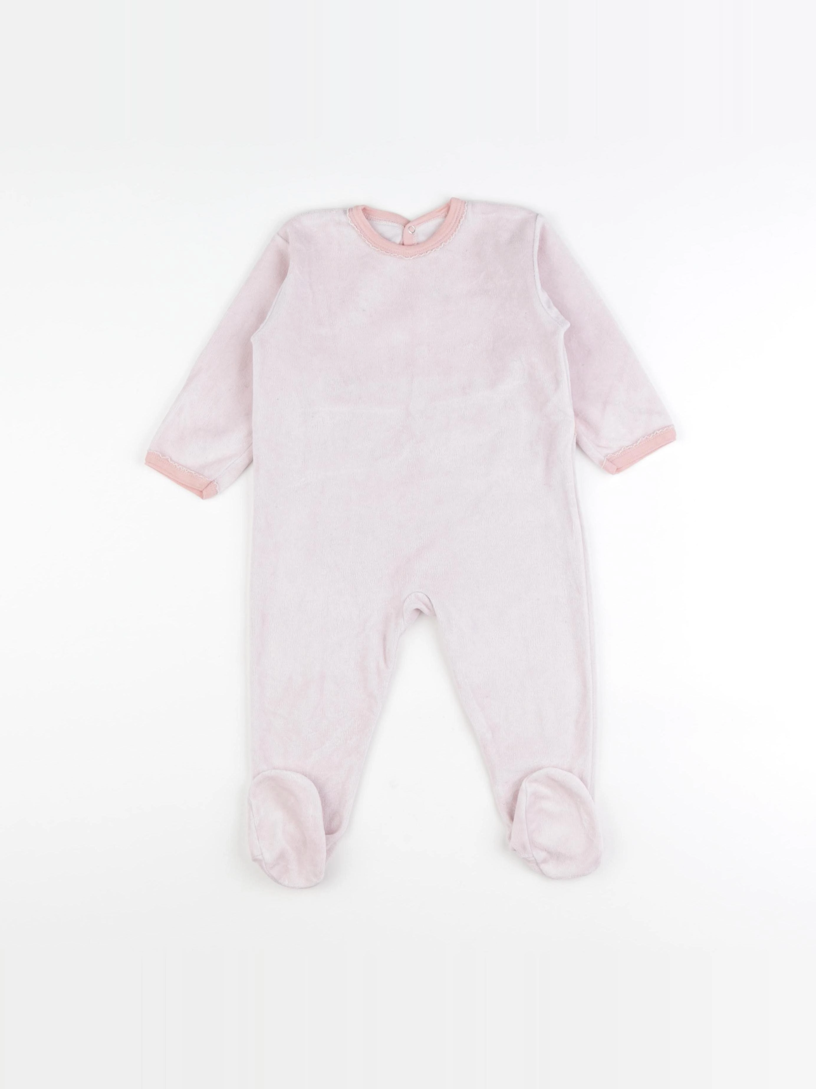 Petit Bateau - pyjama velours rose - 18 mois