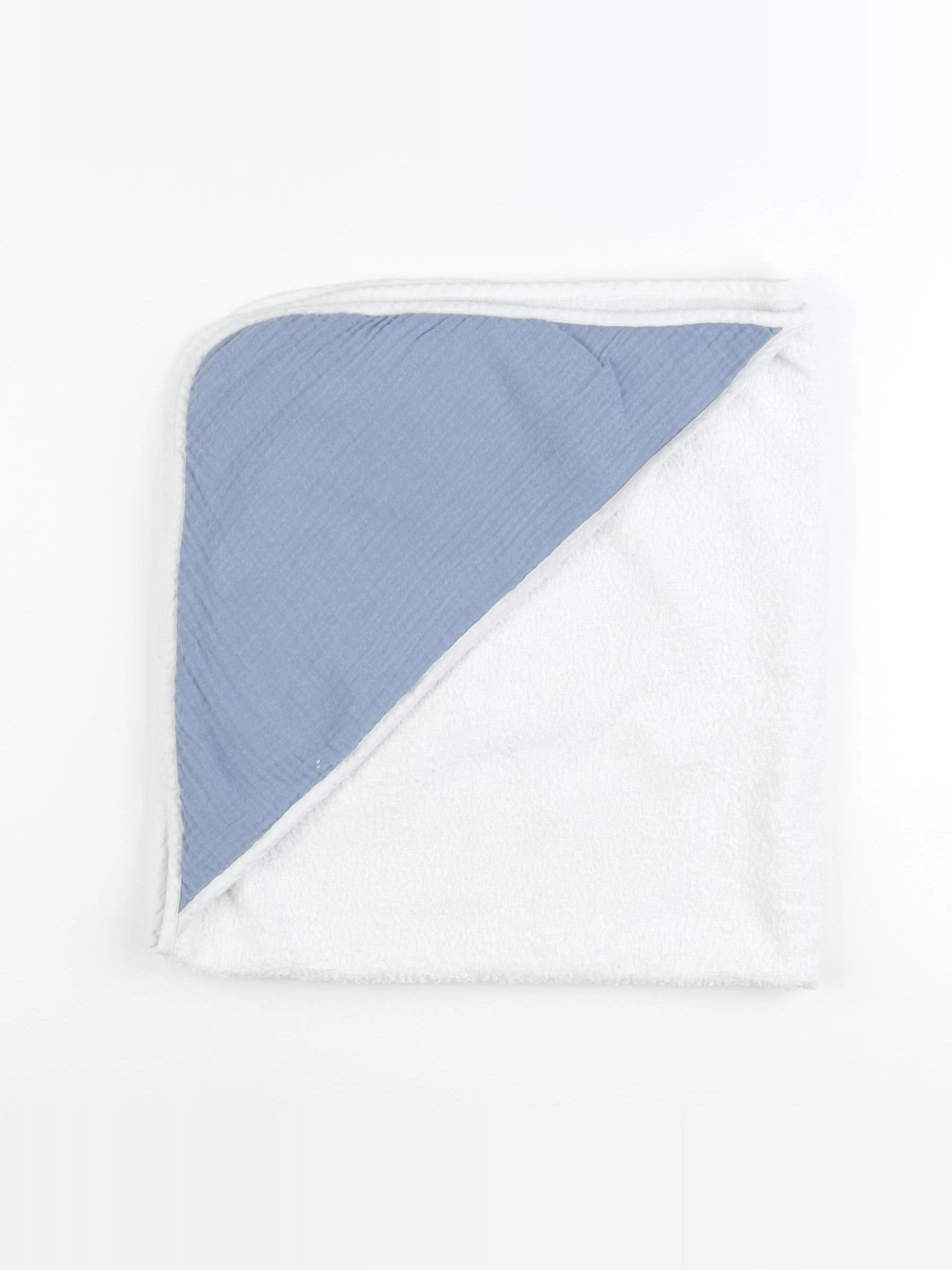 Cocoeko - cape de bain bleu, blanc - 6/24 mois