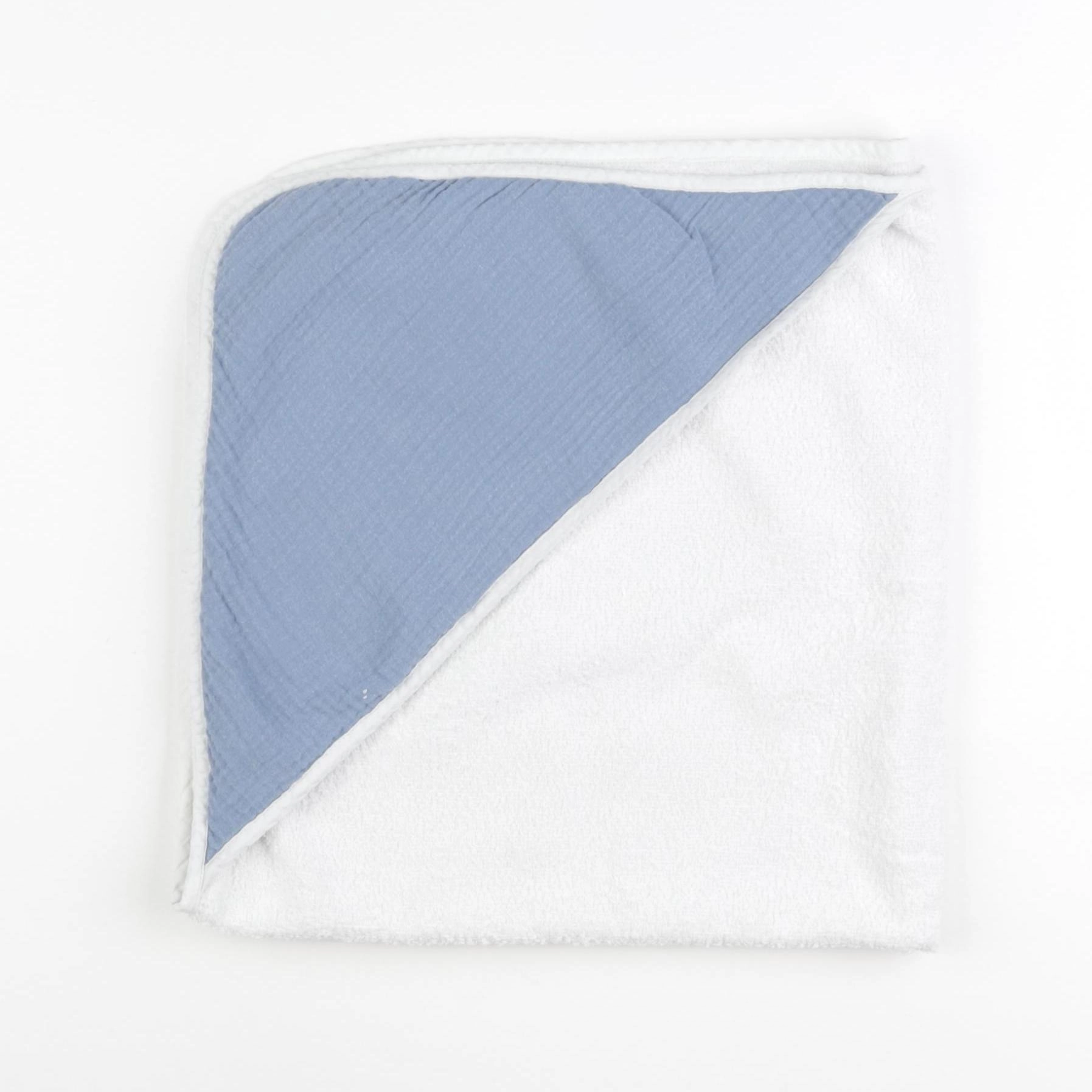 Cocoeko - cape de bain bleu, blanc - 6/24 mois