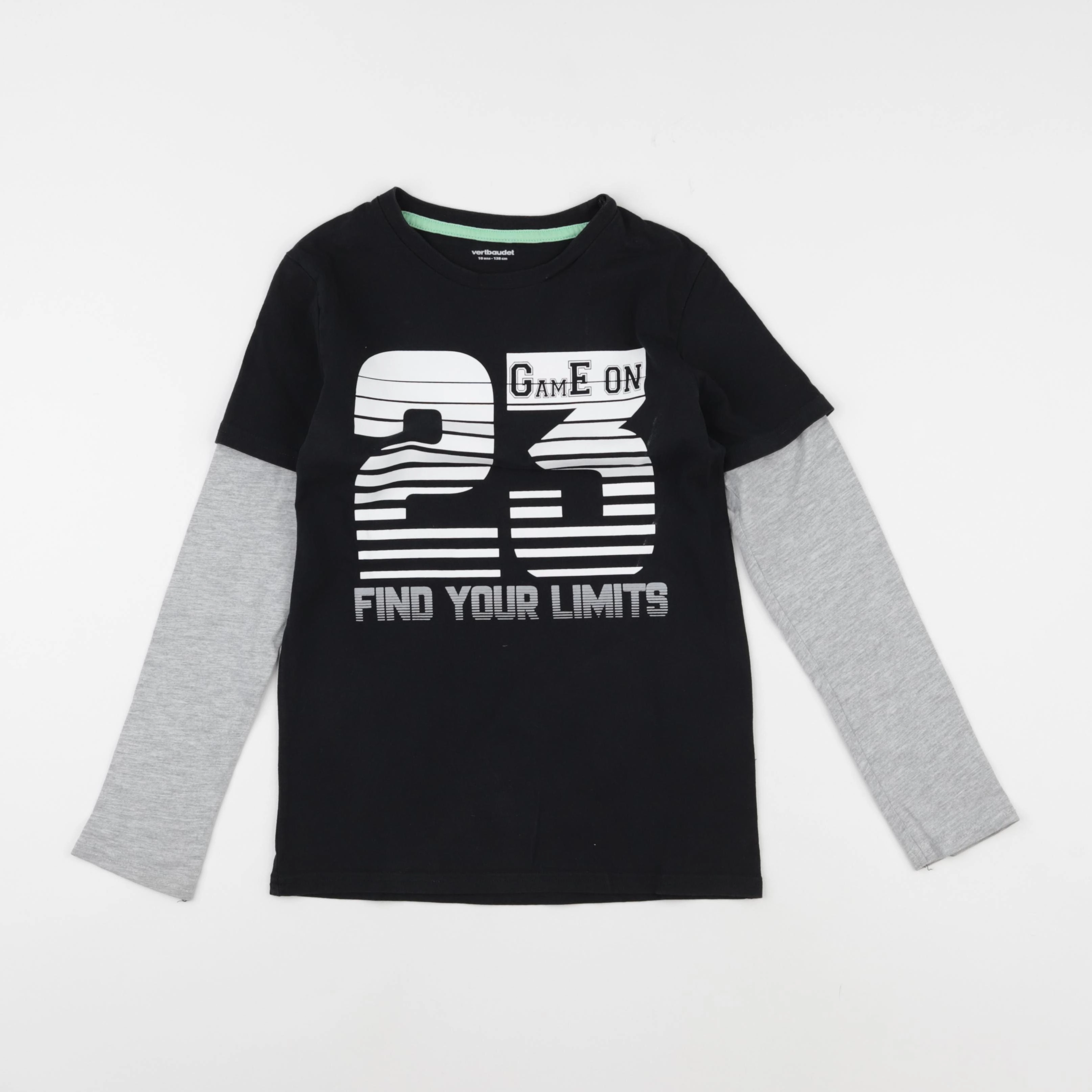 Vertbaudet - tee-shirt noir - 10 ans