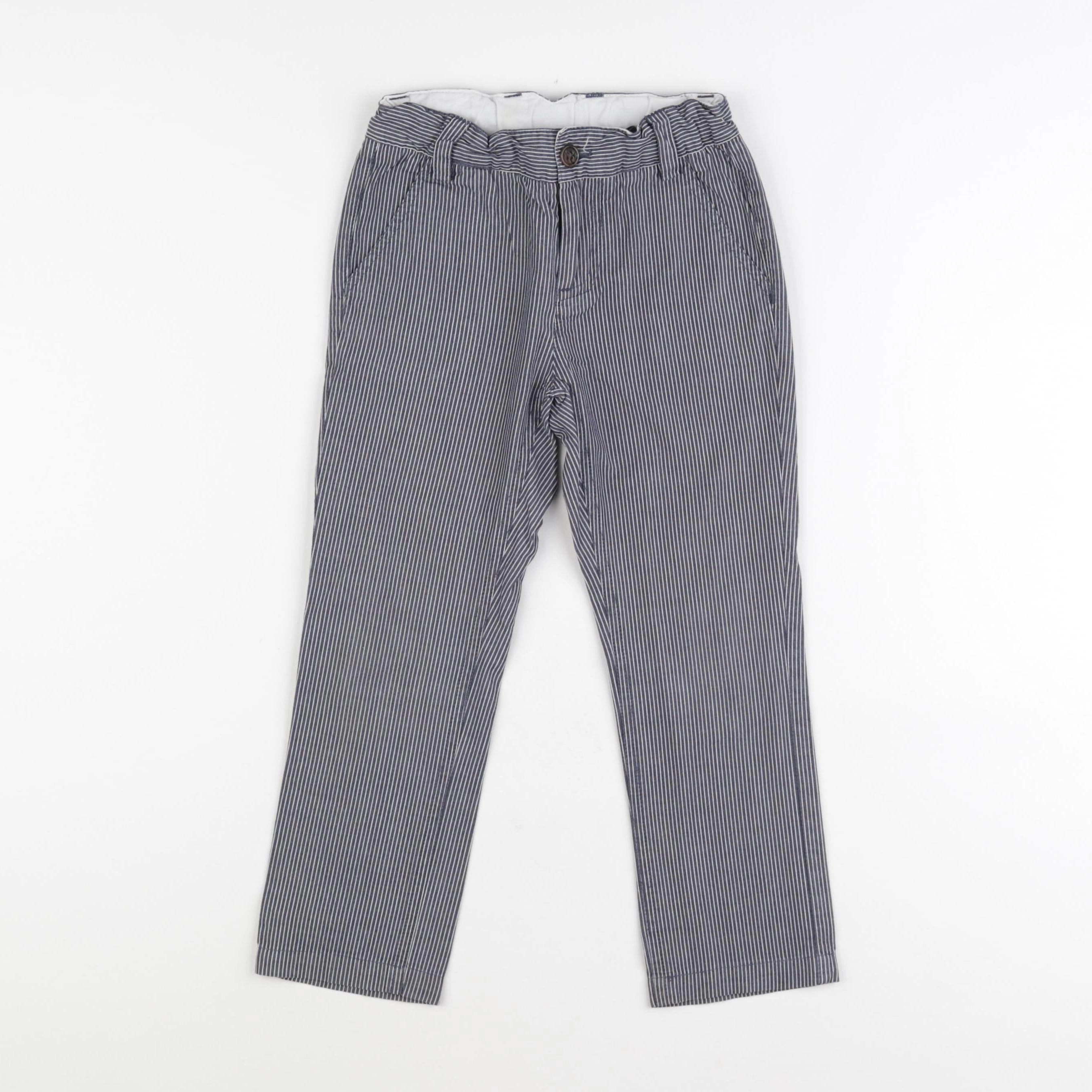 Jacadi - pantalon bleu, blanc - 5 ans