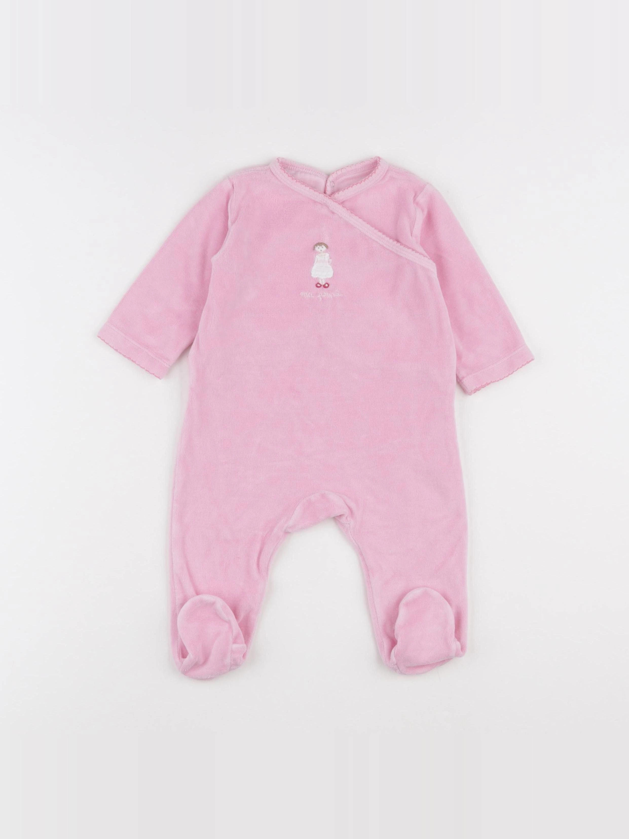 Jacadi - pyjama velours rose - 6 mois