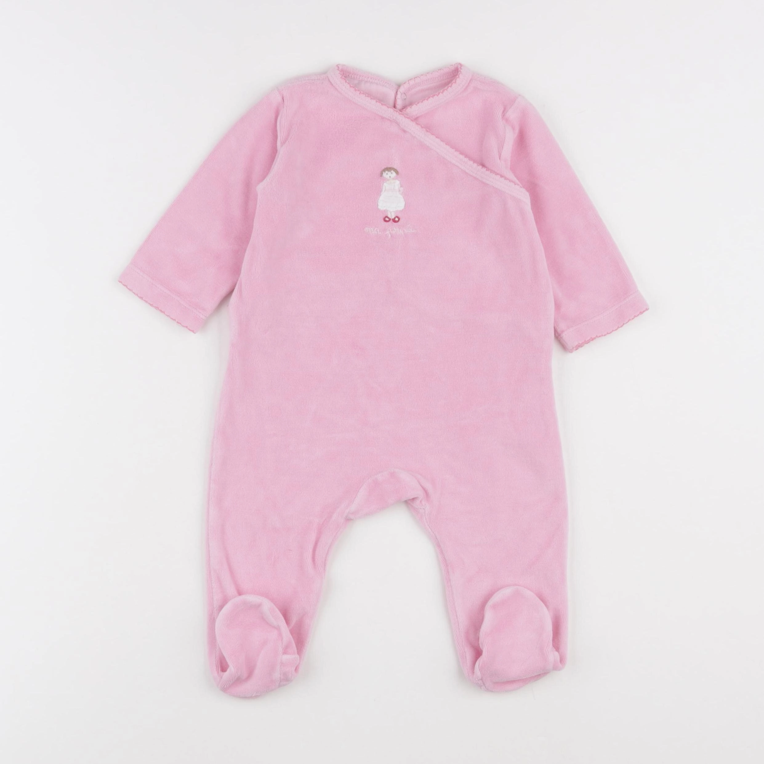 Jacadi - pyjama velours rose - 6 mois