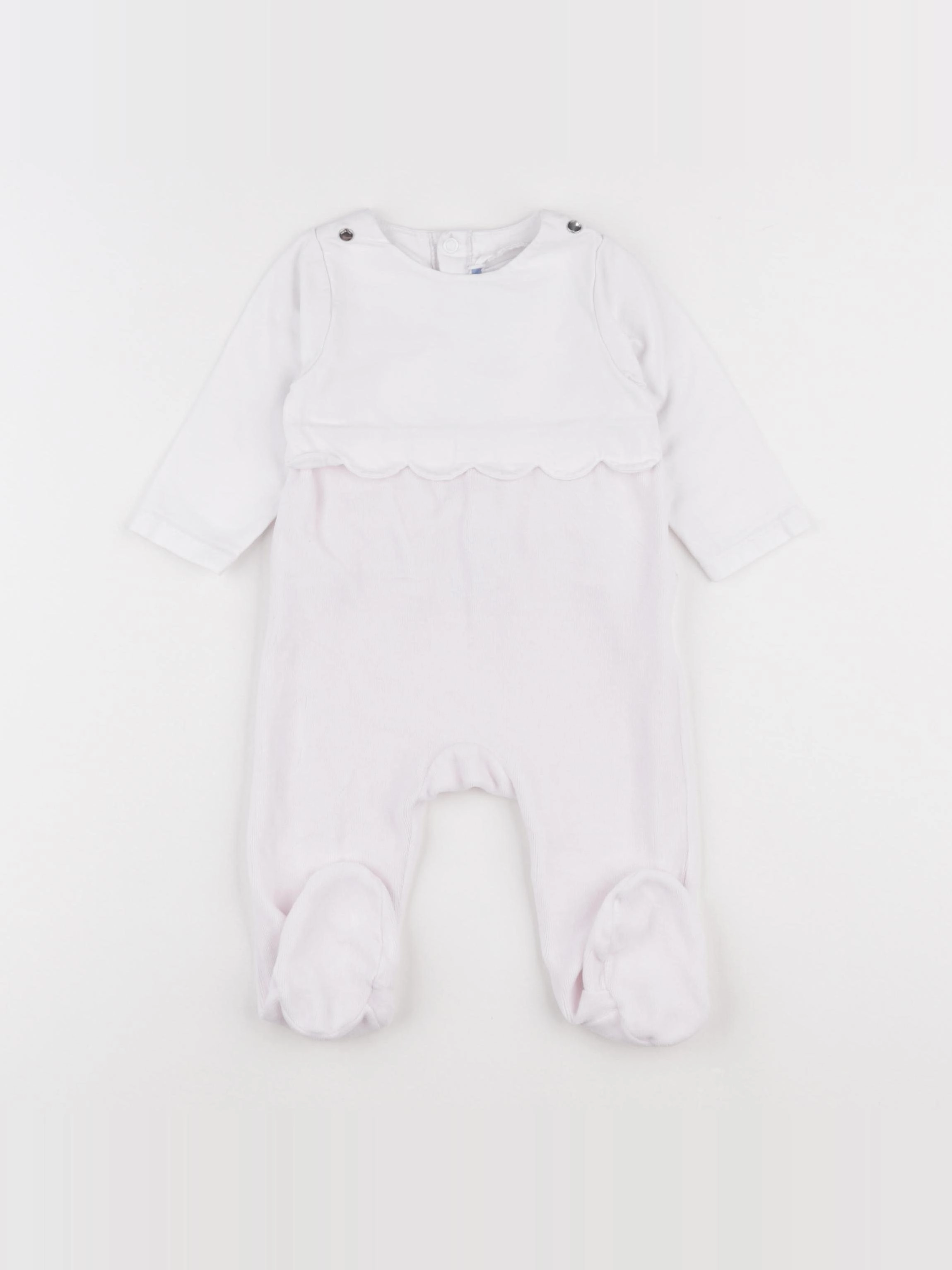 Jacadi - pyjama velours blanc, rose - 6 mois